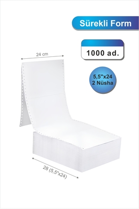 POZİTİF FORM 5,5x24 Kantar Fişi  2 Nüsha 1000 Adet ,  Beyaz Otokopili Sürekli...