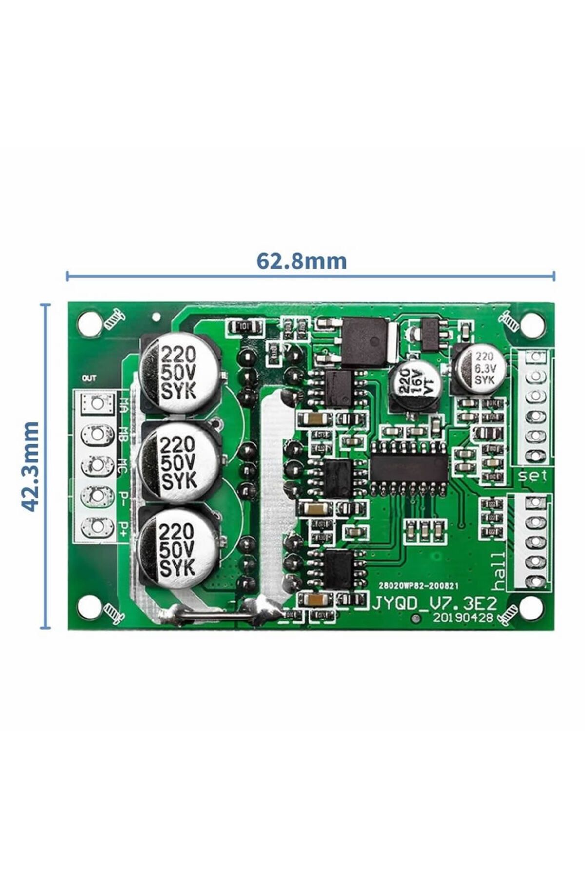 Alkatronik DC 12V 36V 15A 500W Fırçasız Motor Sürücü Pwm Bldc Kontrol Kartı Soğutucusuz