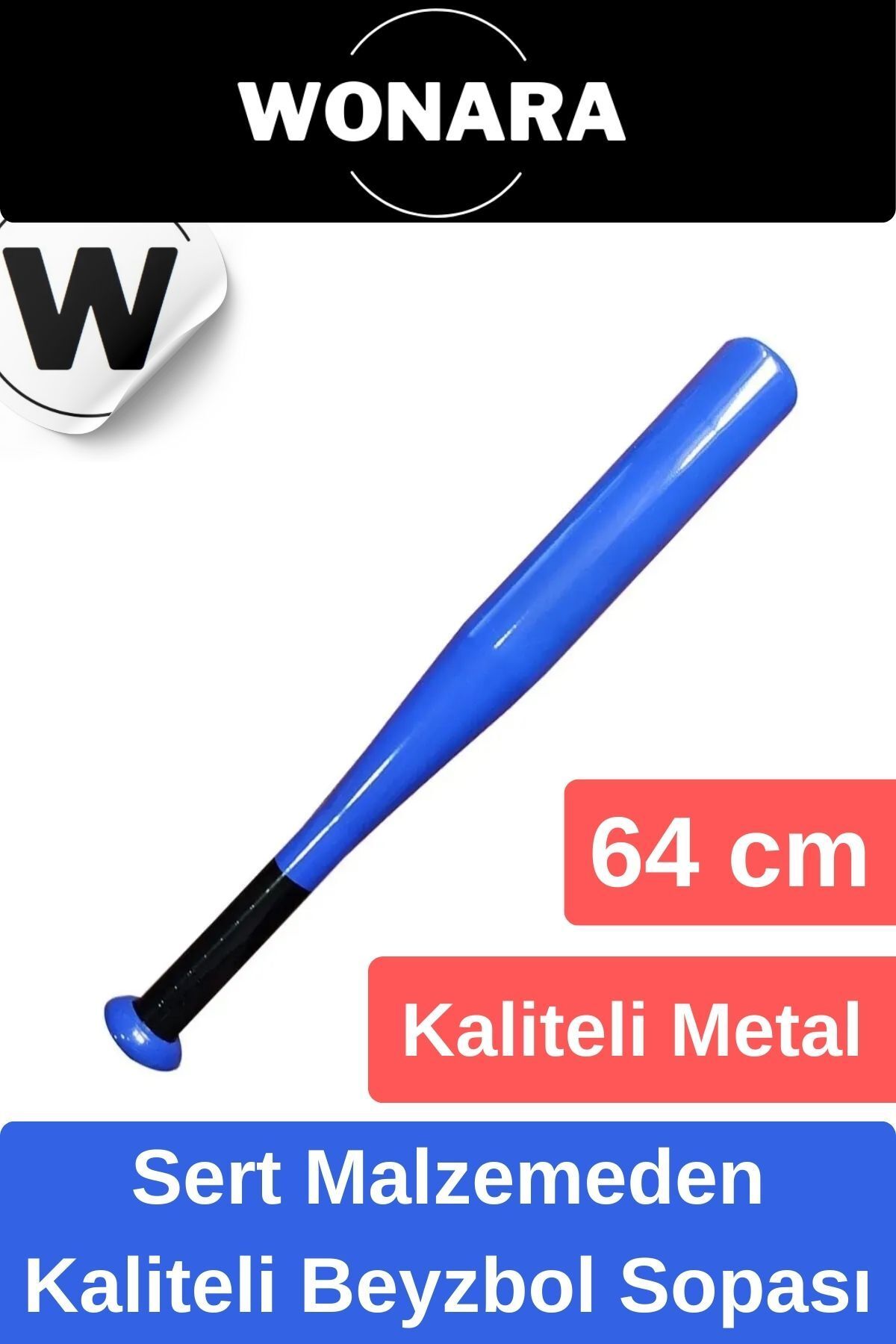 Wonara Premium Özel Üretim Dayanıklı Kırılmaz Metal 64 cm Mükemmel Kavrayışlı Kaliteli Beyzbol Sopası
