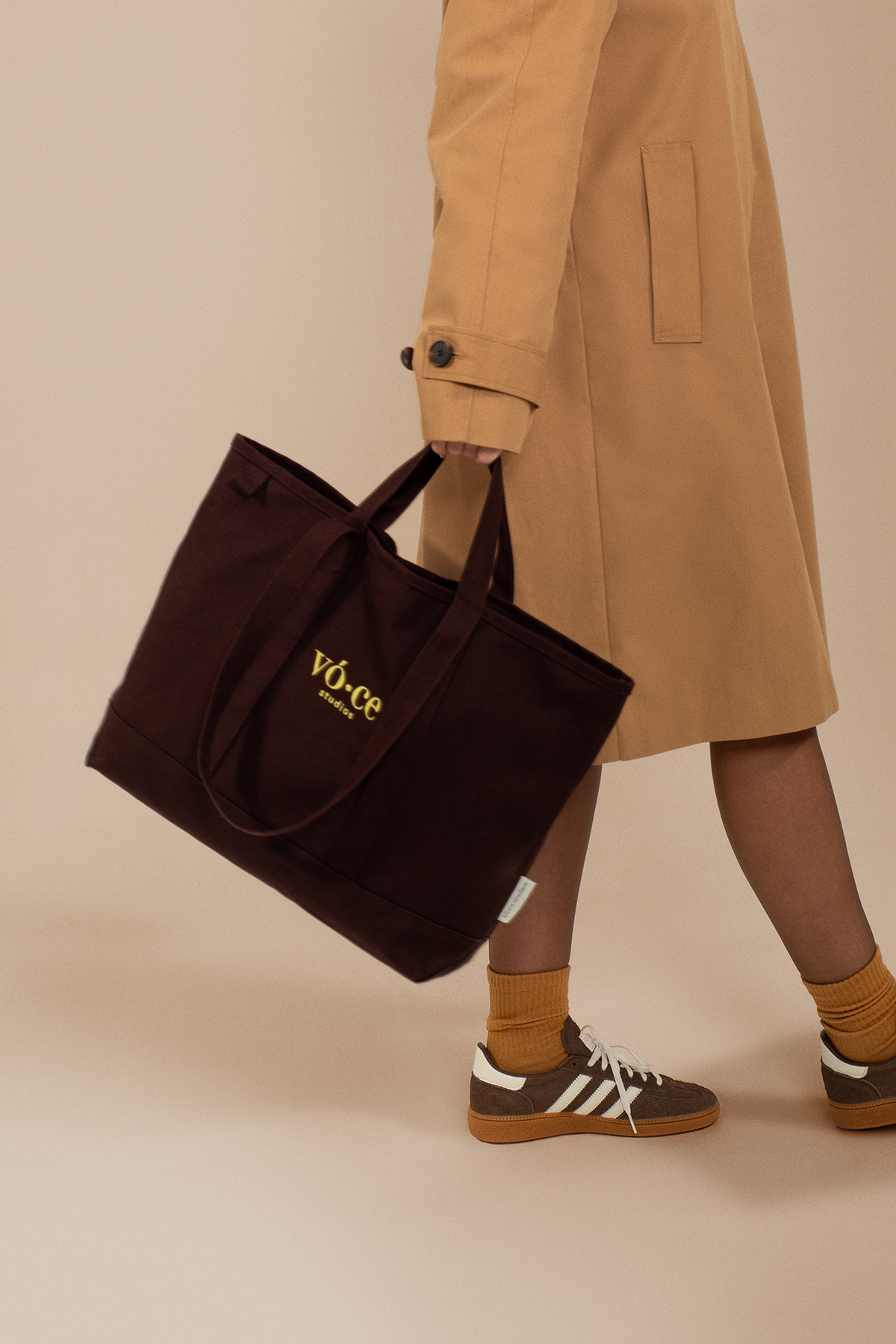 vo ce studios Colorpop Bitter Brown Kanvas Bag görsel 3