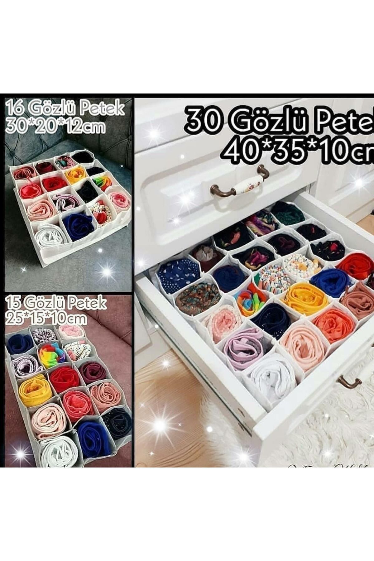 ATLAS HURÇ PETEK GÖZLÜ ORGANİZERLER 3 ADET SET ÜRÜN