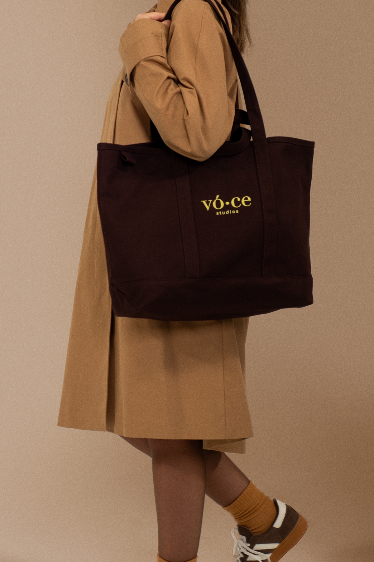vo ce studios Colorpop Bitter Brown Kanvas Bag görsel 5
