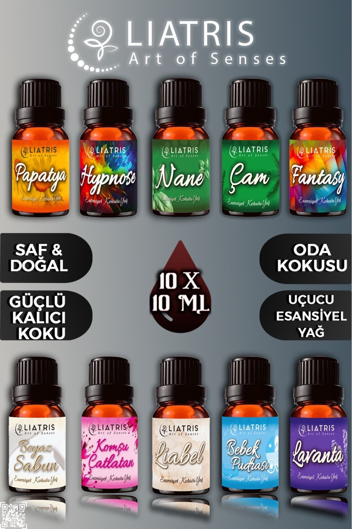 liatris 10lu set3 esansiyel uçucu yağ,hava nemlendirici,buhurdanlık,oda parfümü 10ml %100 Saf & doğal koku