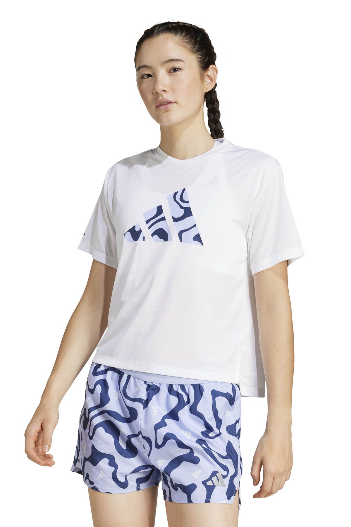 adidas RUN IT BL TEE W     WHITE Beyaz Kadın Kısa Kol T-Shirt