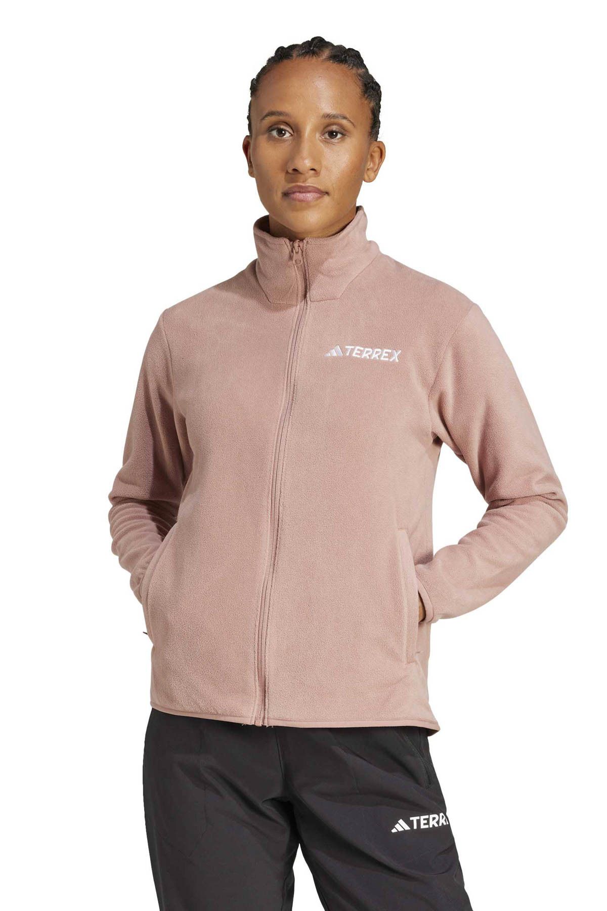 adidas W MT ESS FZ FL      WARCL Pudra Kadın Fermuarlı Sweatshirt