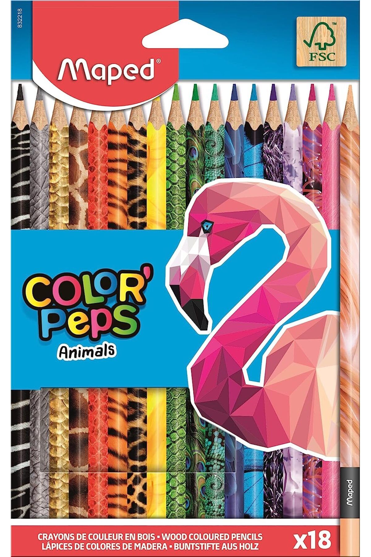 Maped Color'Peps Hayvan Karakter Kuru Boya Kalemi 18 Renk 832218