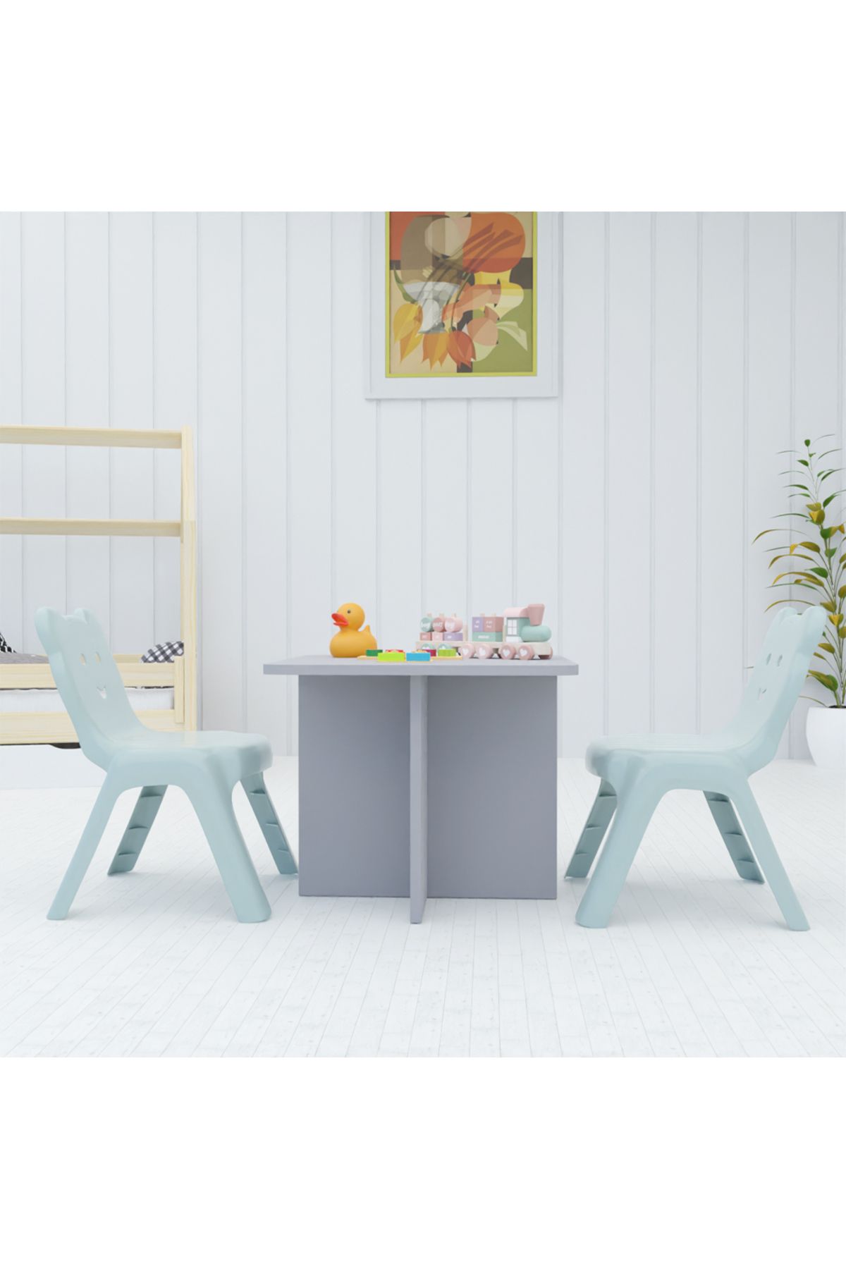 Mahmayi-CH01 Ergonomic Child Desk 60x60x50 Low height With Round Edges (Light Grey, Single Table 60x50cms) 4