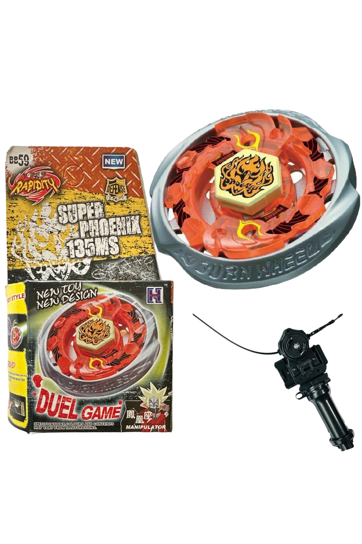 RAPIDITY BB59 BEYBLADE METAL FUSION Burn Fireblaze Phoenix TOPAÇ HEDİYE OYUNCAK