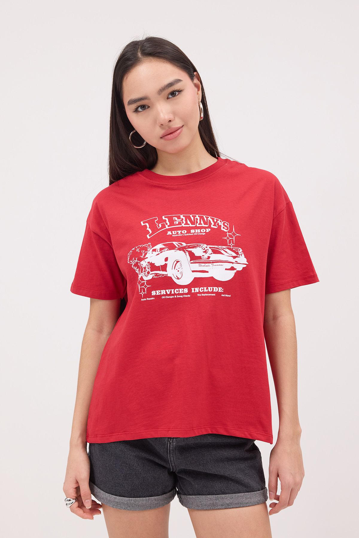 Addax-Car Printed Crew Neck T-Shirt - P10400 6