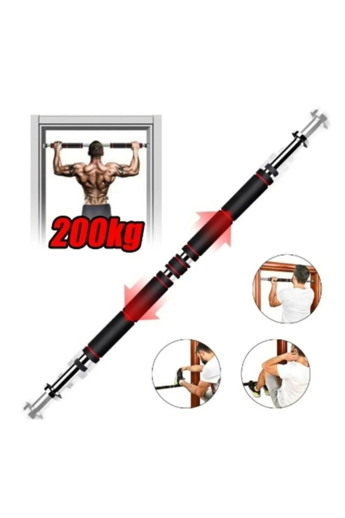 felix express Uzun Süngerli Barfix Demiri Barfiks Çubuğu Koridor Barfiks Barı 80 - 130 Cm Arası