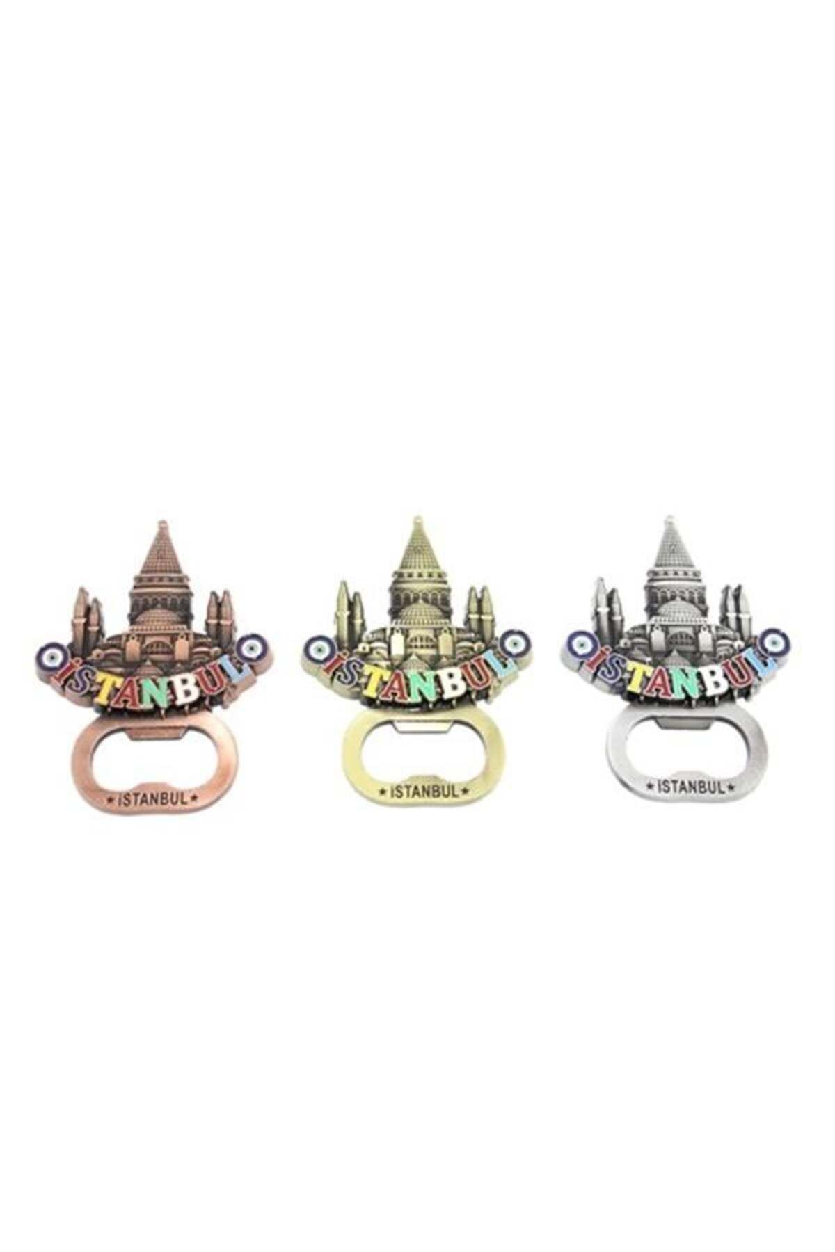 Mu Art Ahşap İstanbul Temalı Metal Magnet Ve Açacak