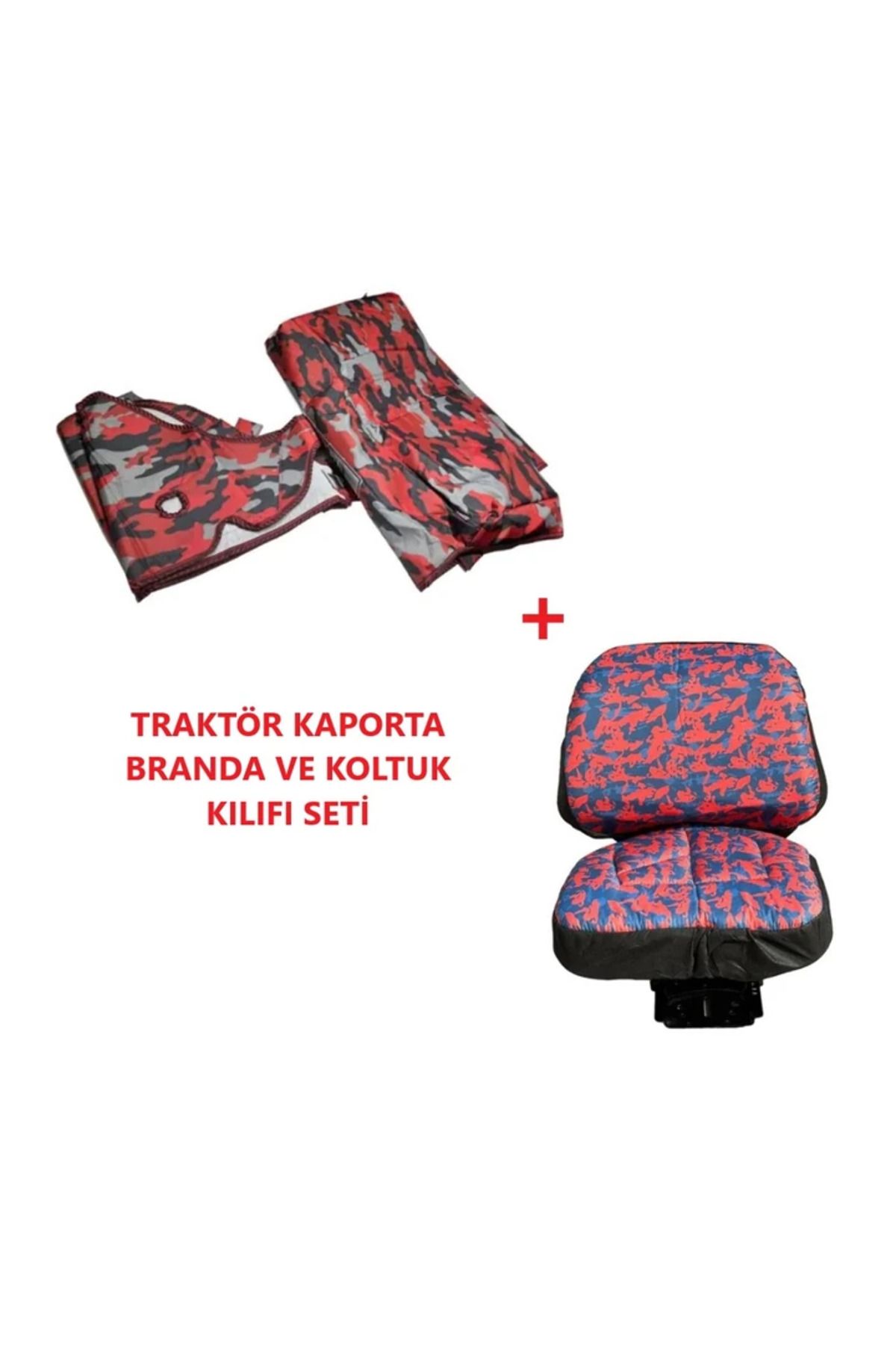 TarımGaraj Türk Fiat 8056 Traktör Kaporta Kılıfı Branda ve Koltuk Kılıfı Seti