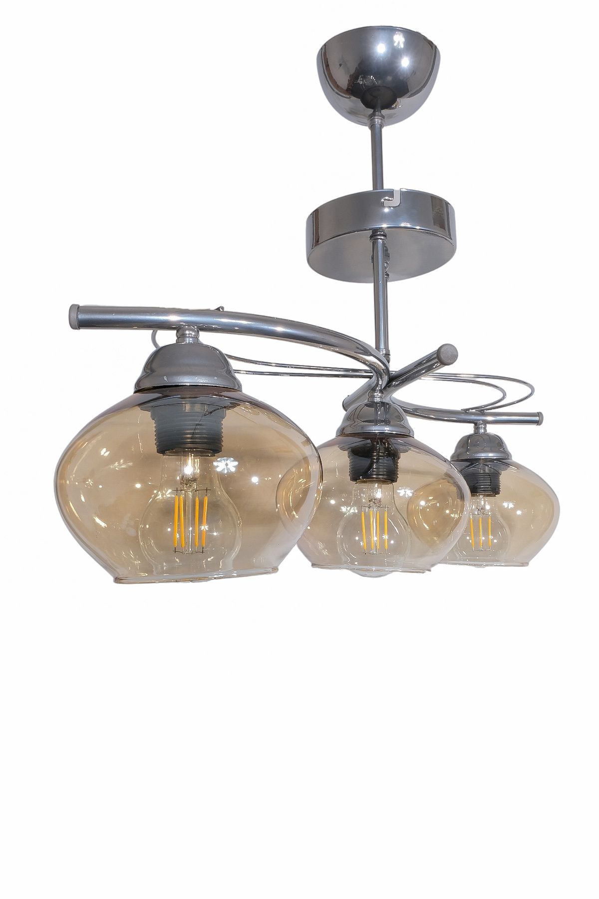 Fer Avize-Colorful Chrome 3-Piece Modern Glass Chandelier Living Room - Kitchen - Bedroom 2