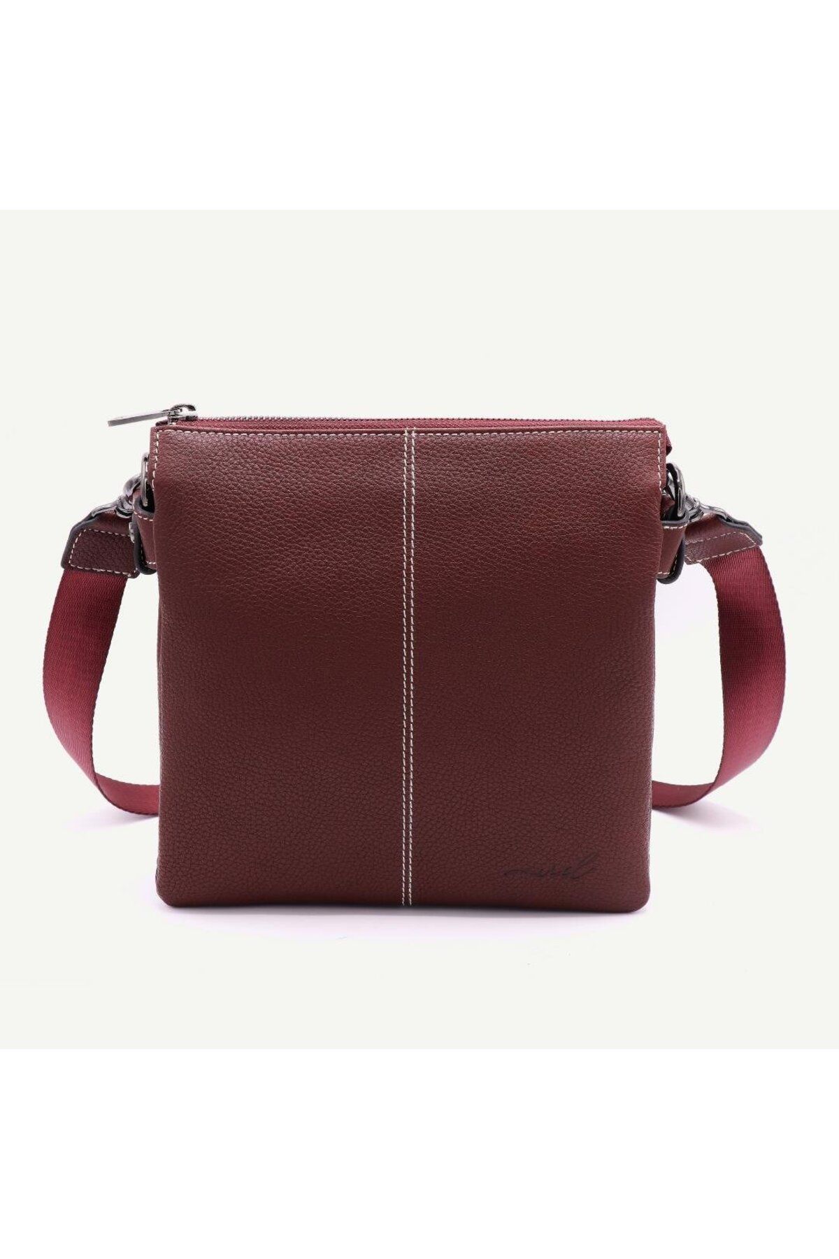 Uderra Leather Uderra Unisex Hakiki Deri Bordo Postacı Çantası - S3EK0306