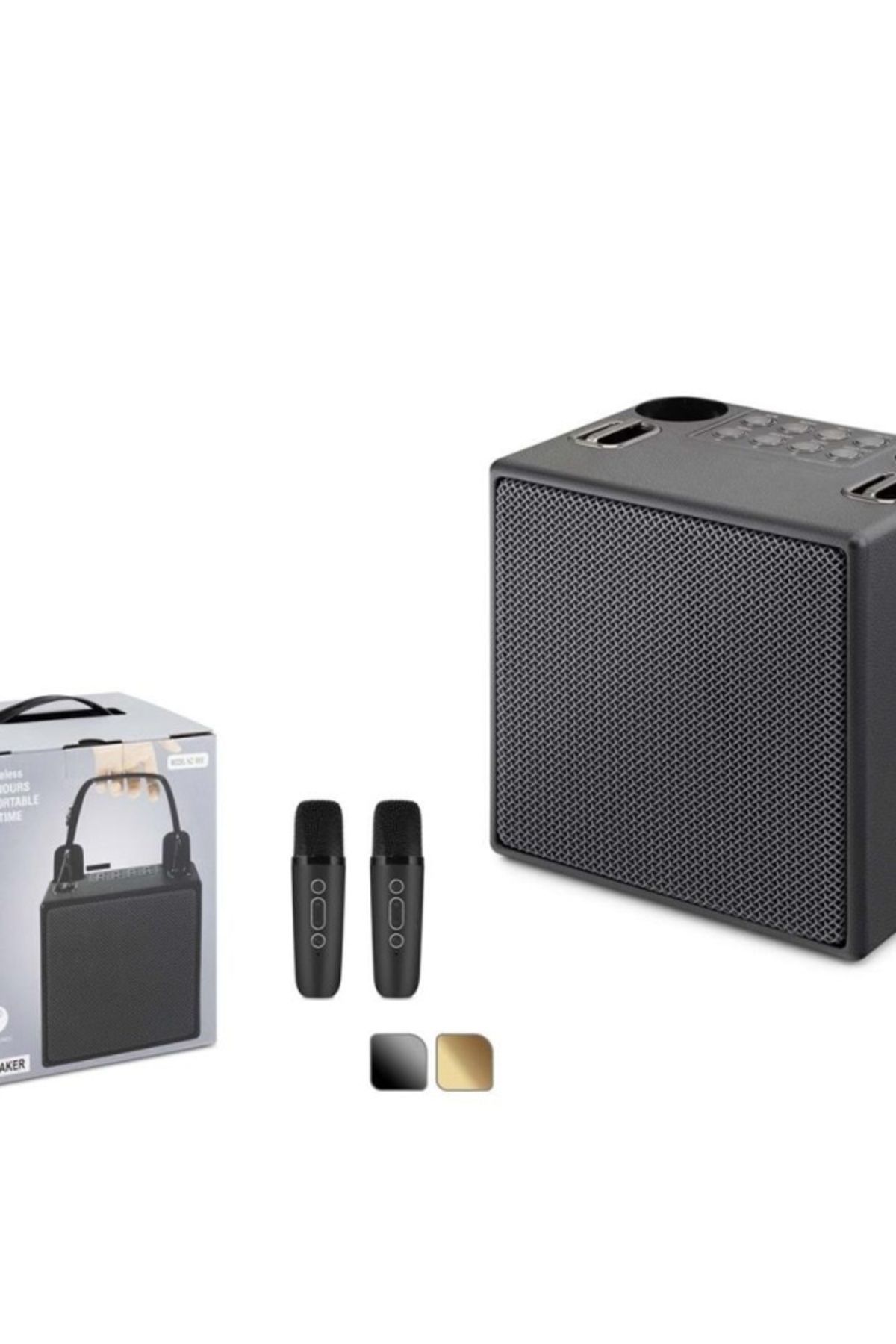 HADRON M83 Siyah  Bluetooth Karaoke 2 Mikrofonlu Speaker 10W 170-129-205MM