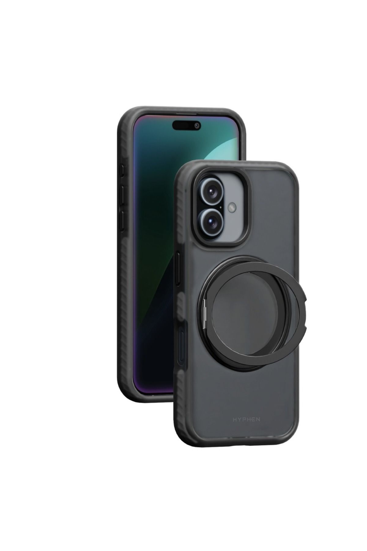 HYPHEN-AXEL Shockproof MagSafe Case with Rotating Ring Stand - iPhone 16 2