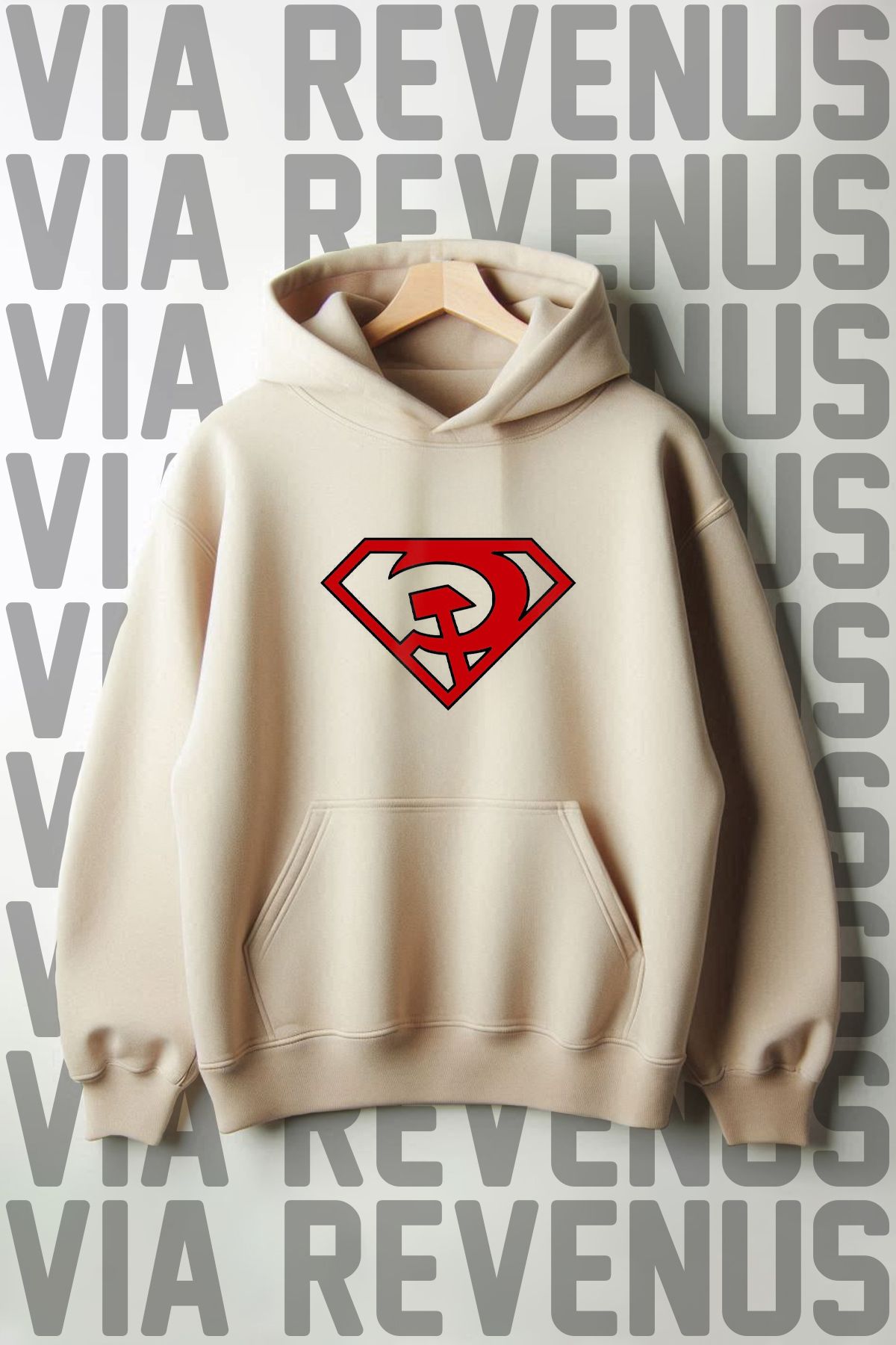 Vordevia Orak Çekiç Baskılı Kapüşonlu Sweatshirt