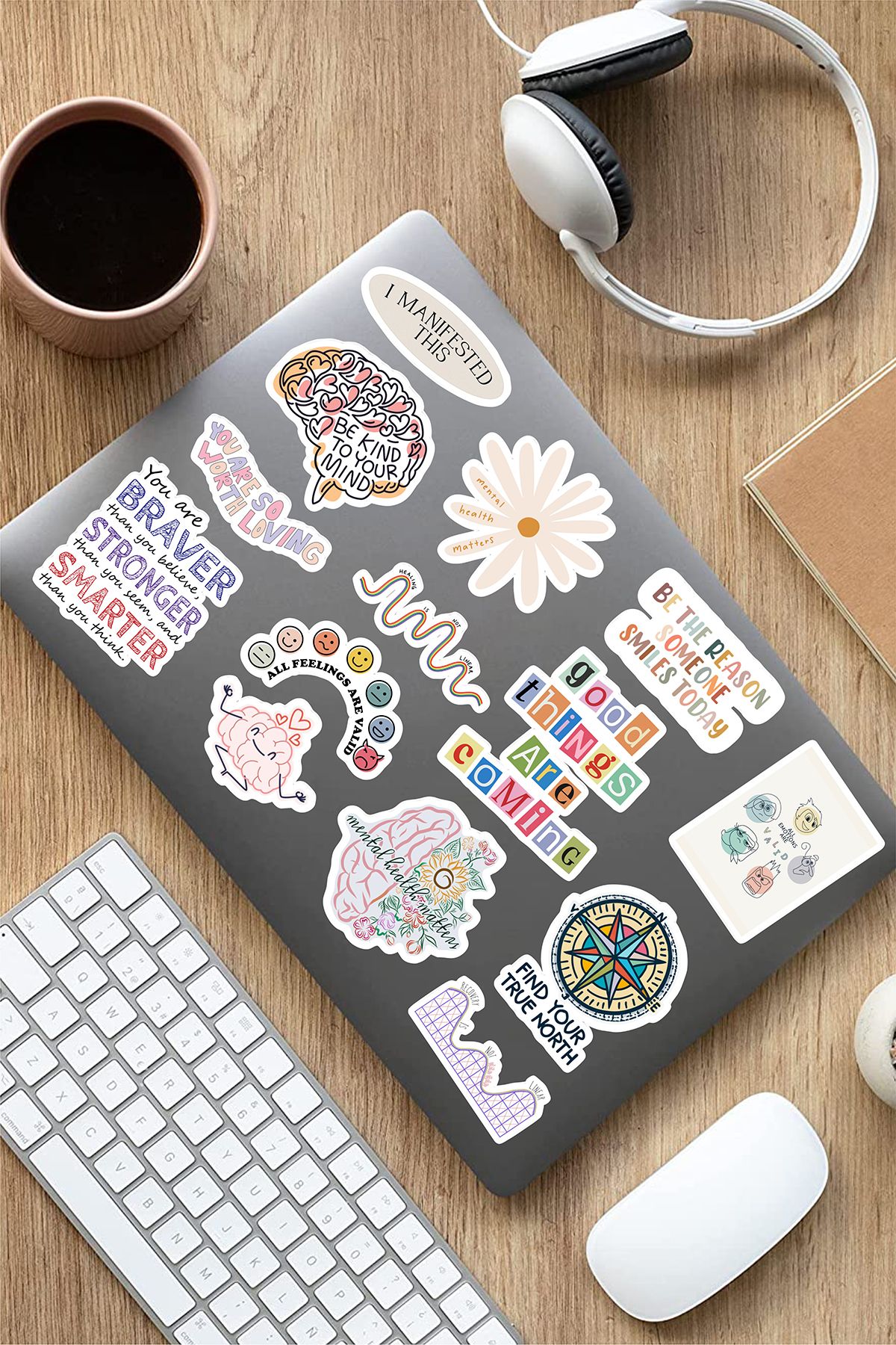 AR Sticker Mental Art Sanat Temalı Laptop Notebook Tablet Sticker Set 12