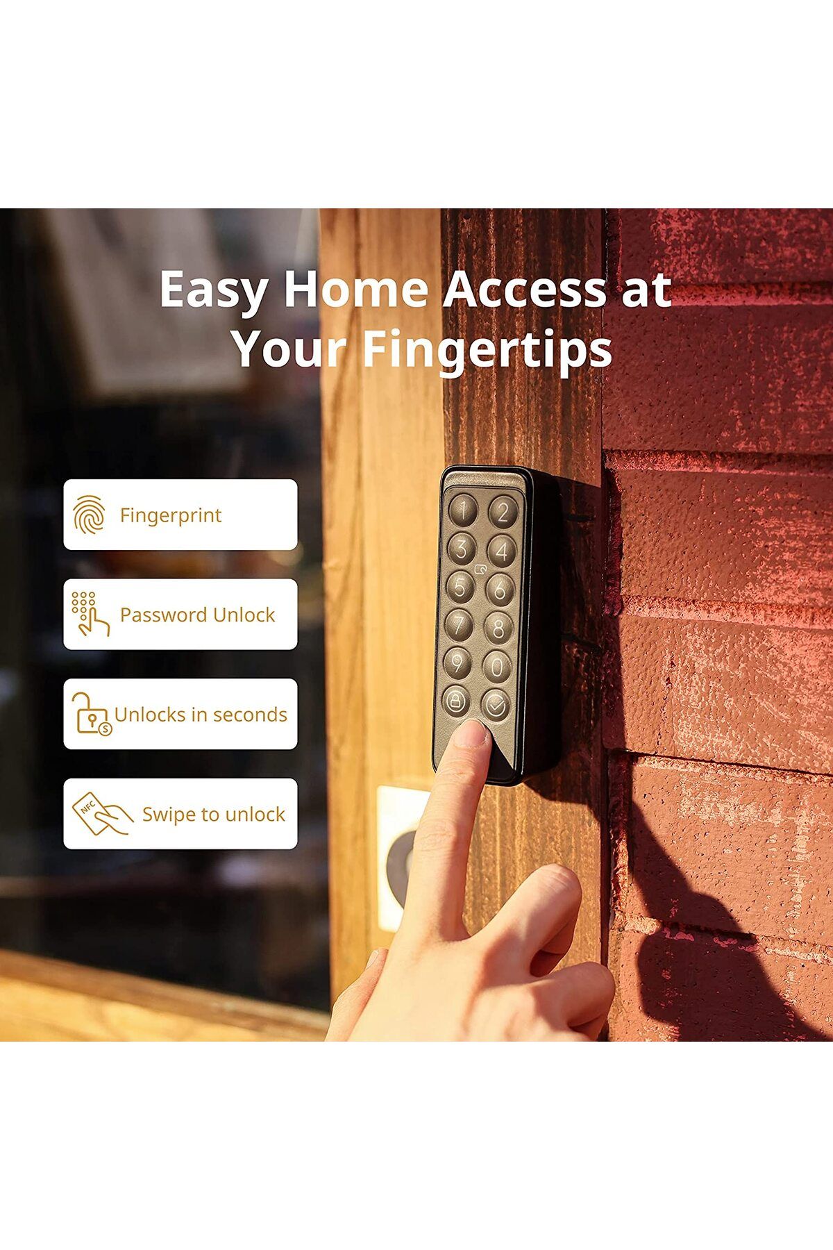 SwitchBot-Smart Keypad Touch for SwitchBot Lock Fingerprint Keyless Home Entry IP65 Waterproof 5