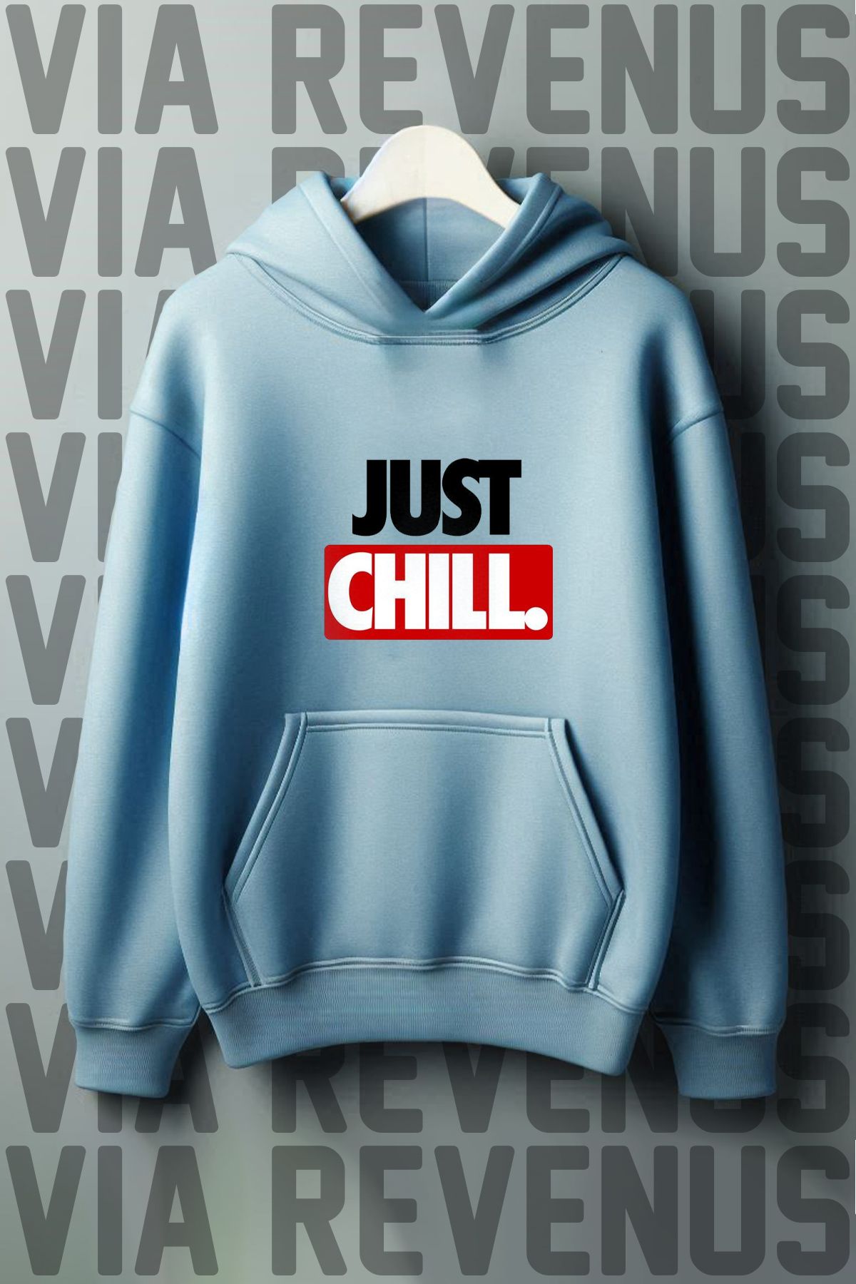 Vordevia Just Chill Baskılı Kapüşonlu Sweatshirt