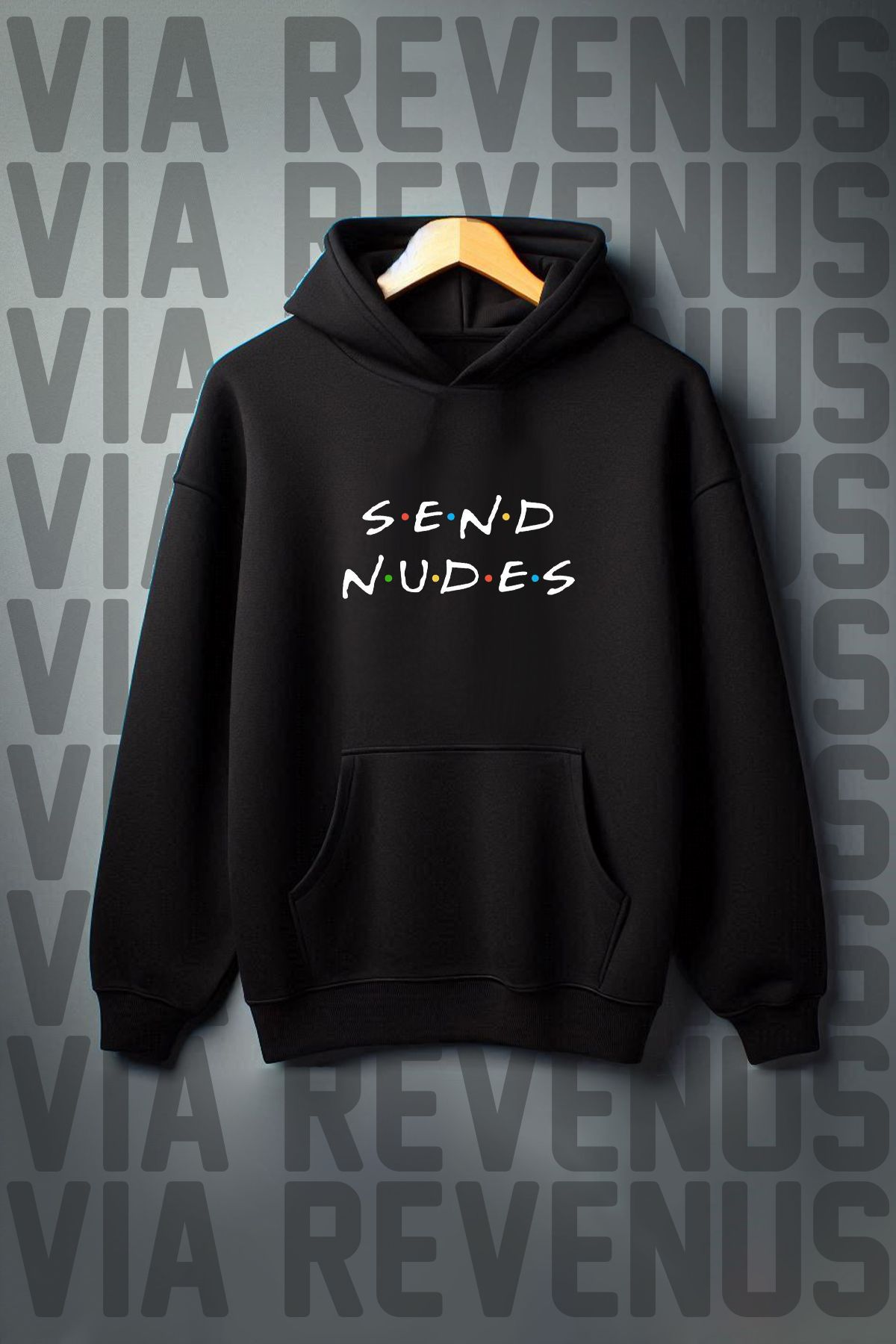 Vordevia Send Nudes Baskılı Kapüşonlu Sweatshirt