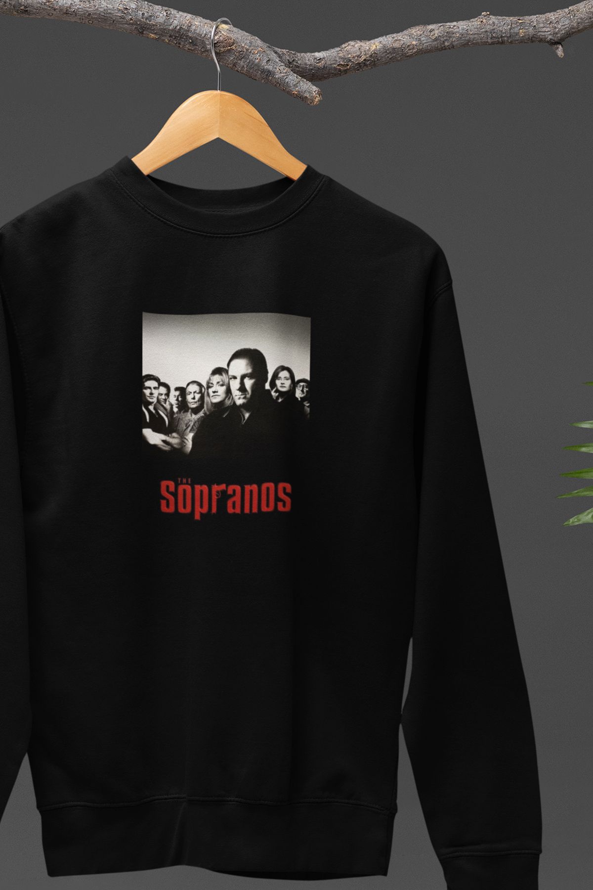 qoeuyl boutique The Sopranos Baskılı Eğlenceli Unisex Bisiklet Yaka Sweatshirt