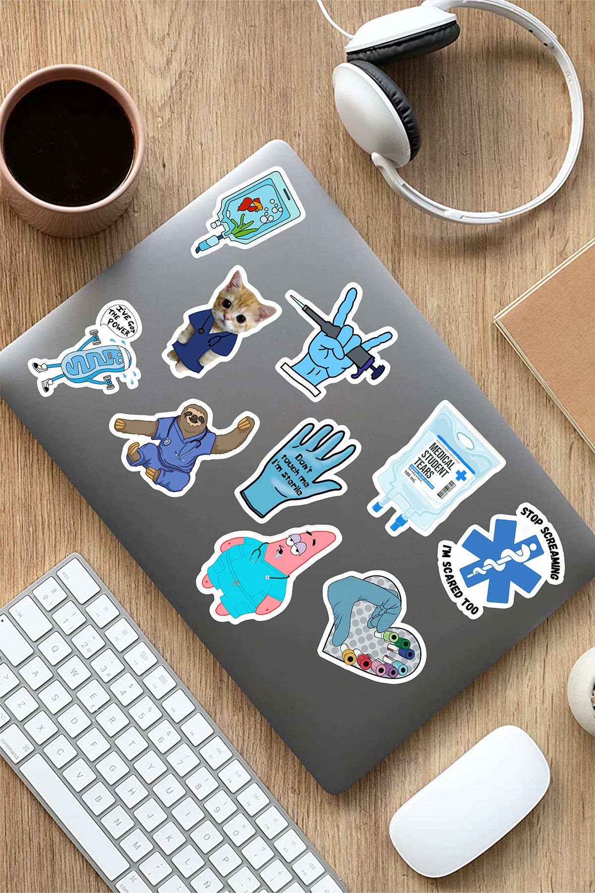 AR Sticker Doktor Medicine Temalı Laptop Notebook Tablet Sticker Set 7