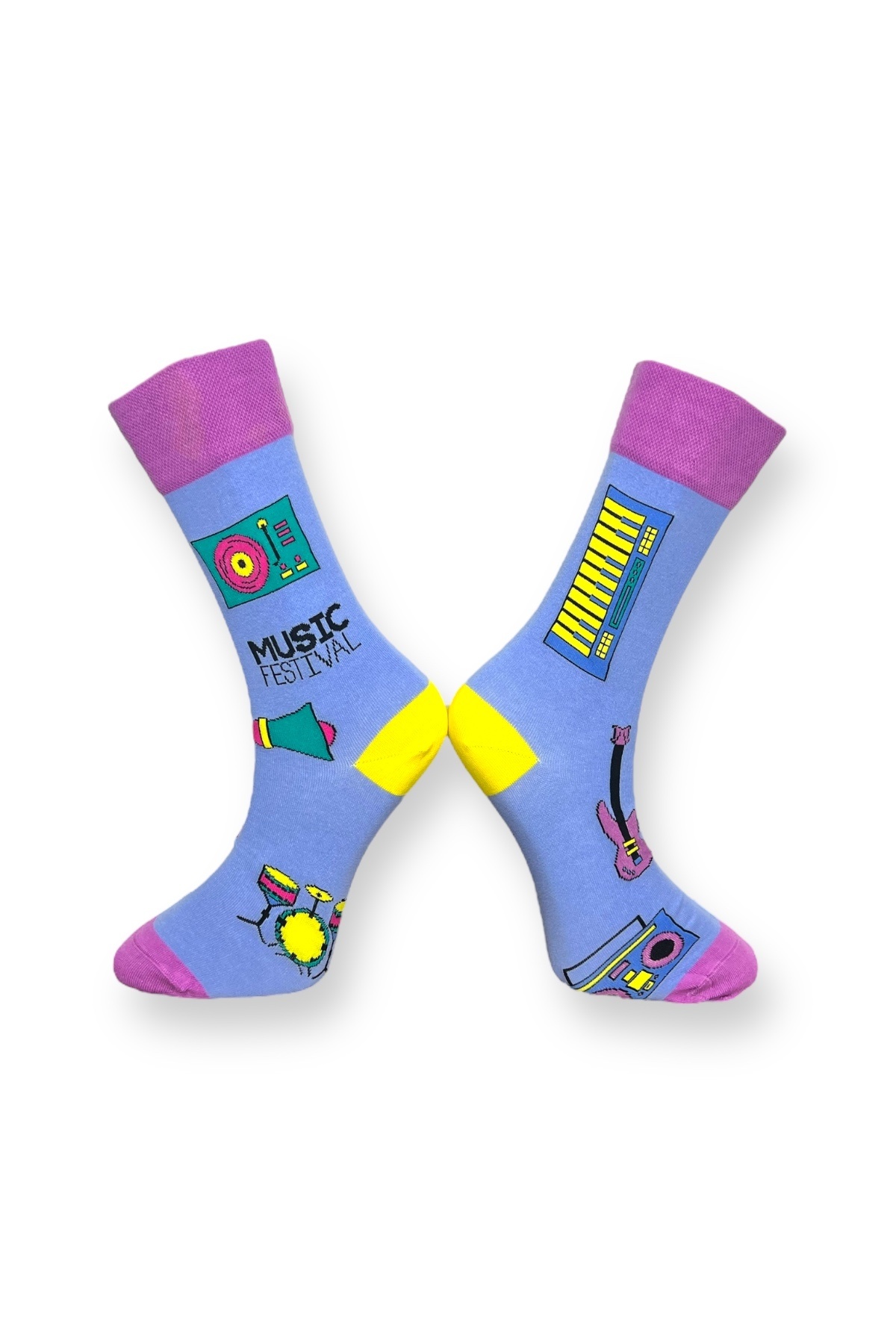 Mevo-3-Piece Unisex Flexible Moisturizing Cotton Colorful and Patterned Socks 7