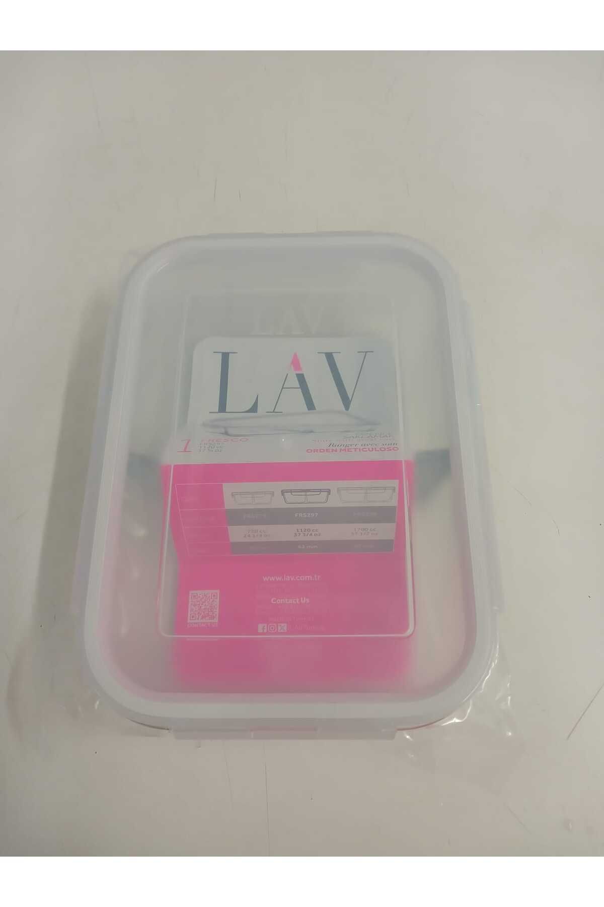 LAV-Feyzade Fresco Two Section Ziplock Glass Storage Container Set of 3 1120Cc Rectangular (Frs-297) 7