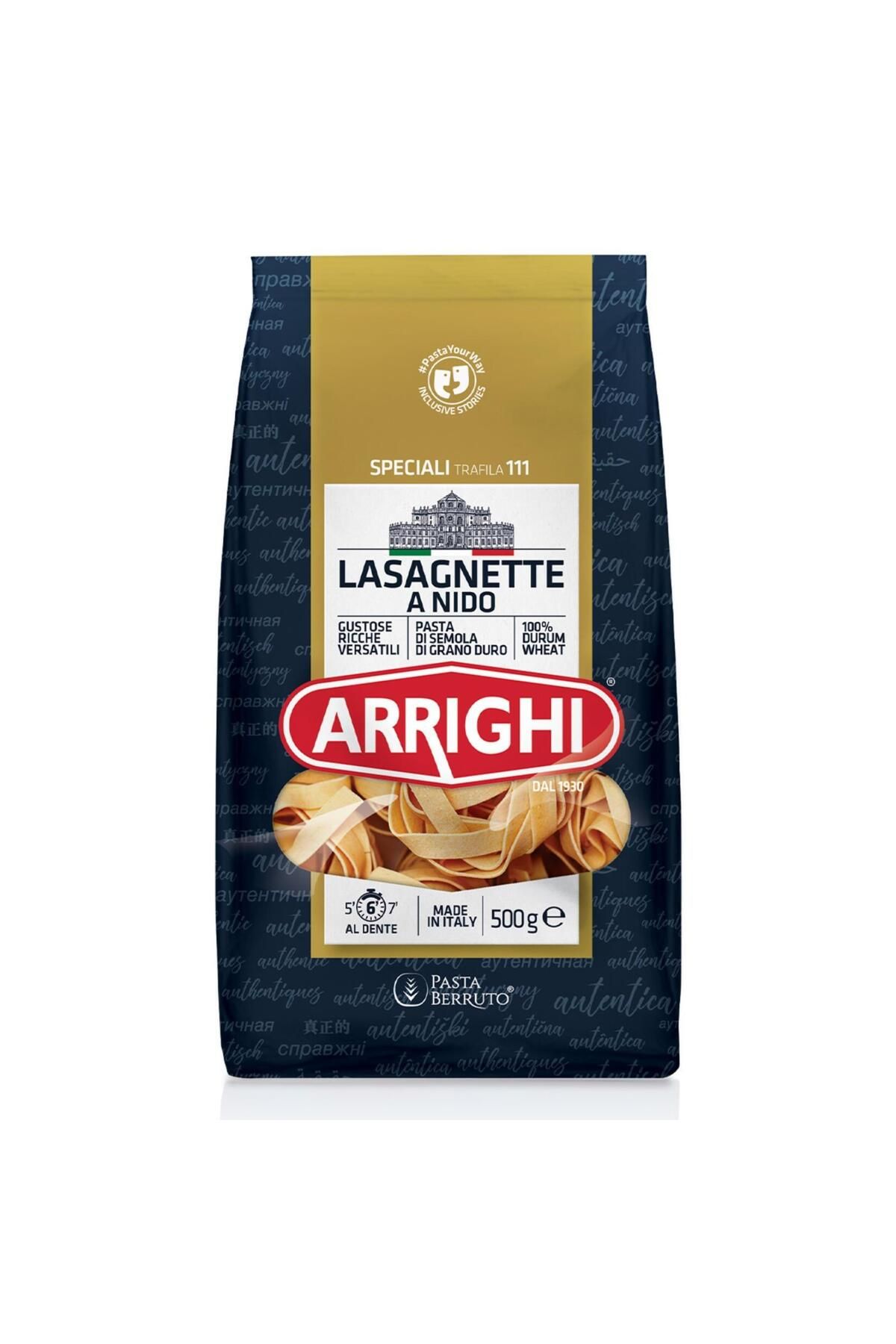 ARRIGHI Lasagnette Uzun Erişte Makarna İtalyan Makarnası 500 g e