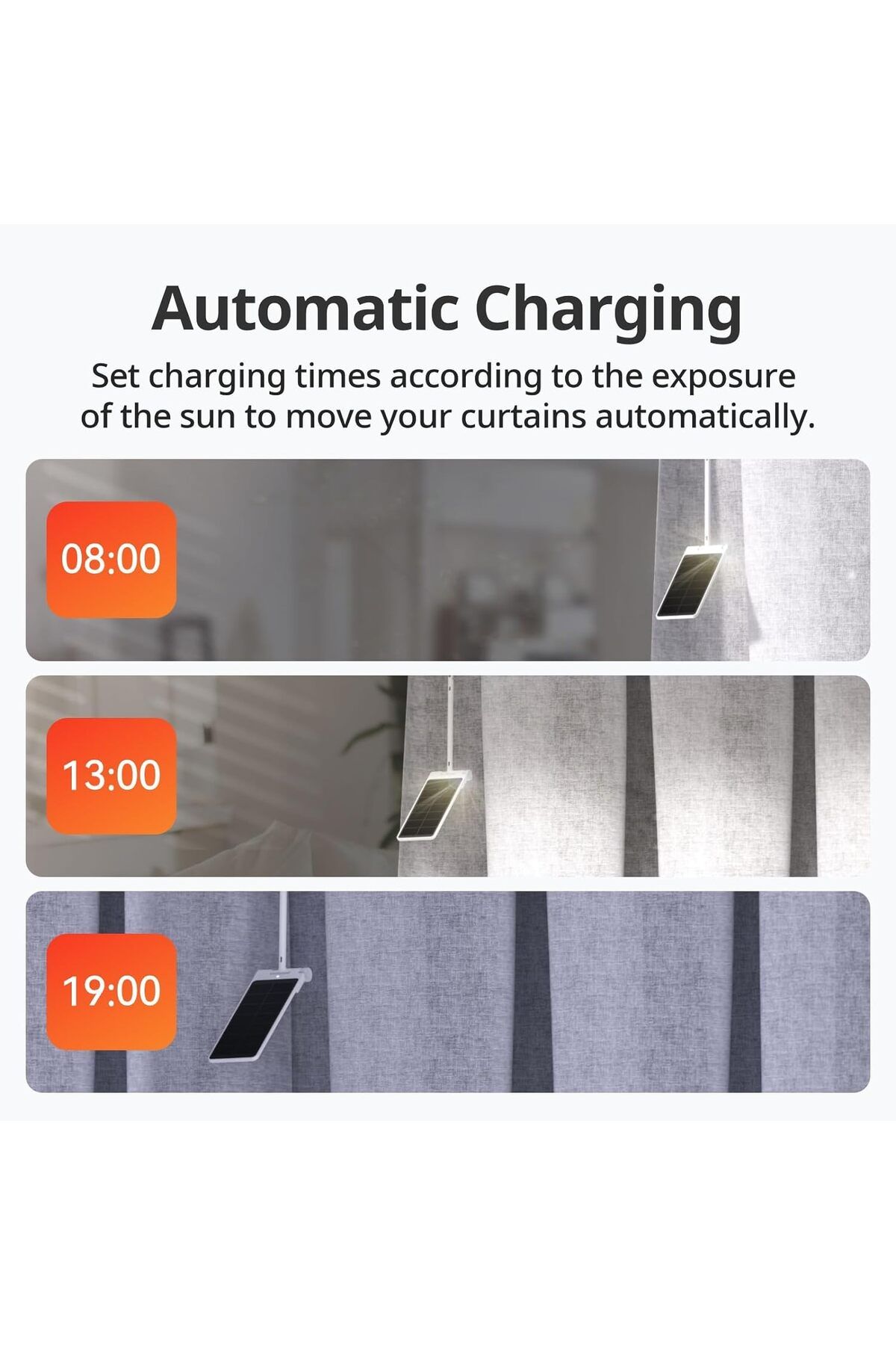 SwitchBot-Smart Solar Panel Charger for SwitchBot Curtain Rod 3 and U Rail 3 Support Low Light Charging 5