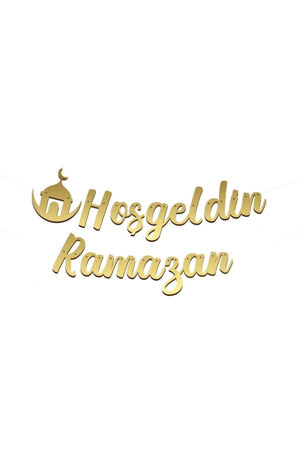 GÜZELYÜZ AVM Hoşgeldin Ramazan Yazılı Kaligrafi Banner Gold Renkli 180x20 Cm Ramazan Bayramı Altın Renginde Süs