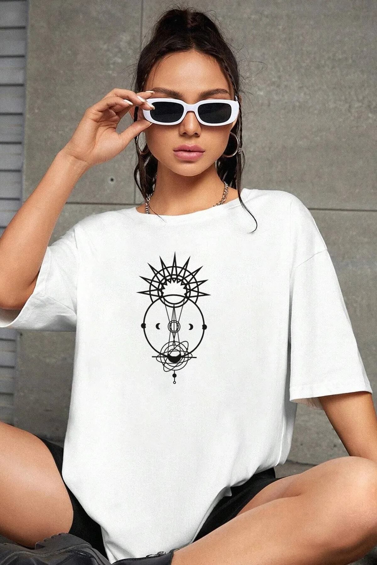 donamod Unisex Tutulma Baskılı Oversize Boyfriend T-Shirt