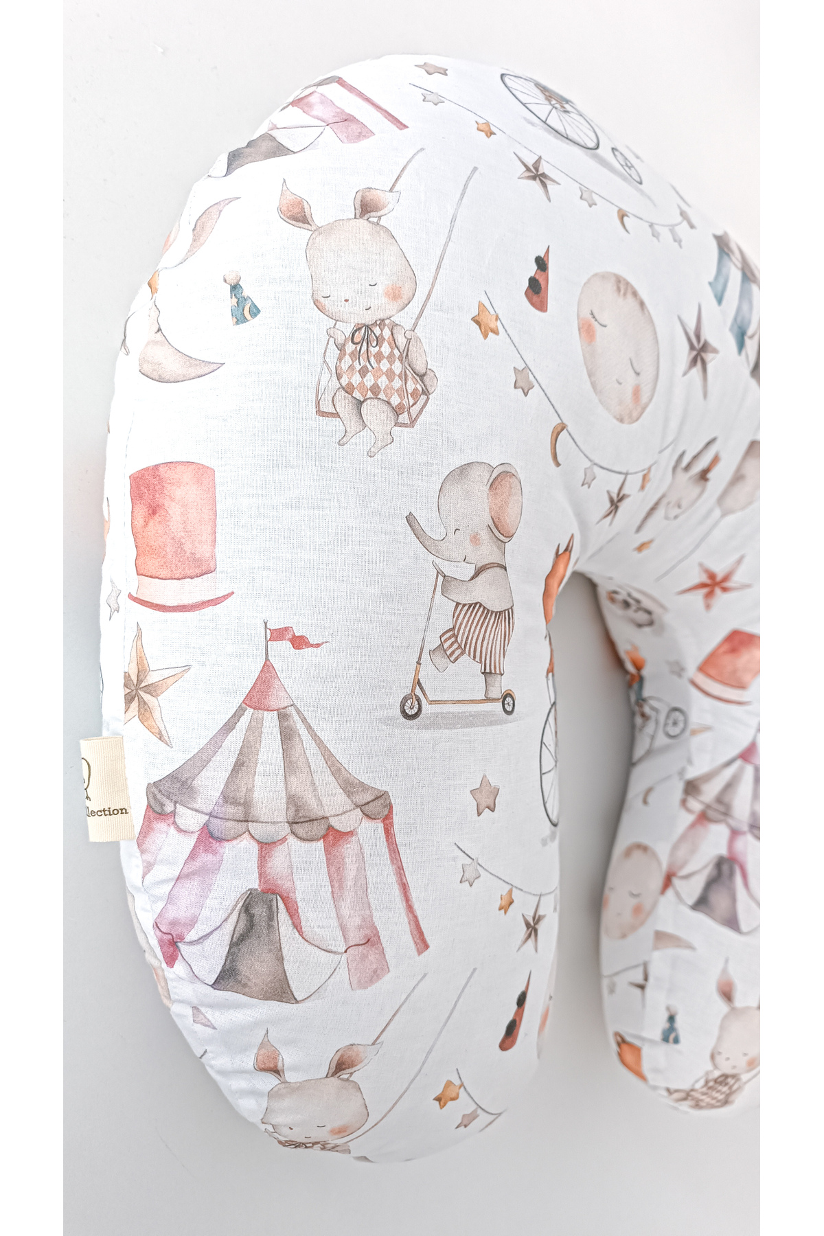 O&G Collection Sirk Desenli %100 Pamuklu Bebek Emzirme Yastığı/ Bebek Destek Minderi / Hamile Yastığı fotoğrafı 3 (önizleme)