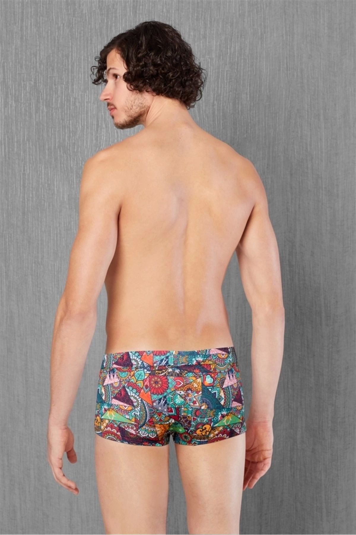 Moda Azze Doreanse Patchwork Desenli Erkek Boxer 1707