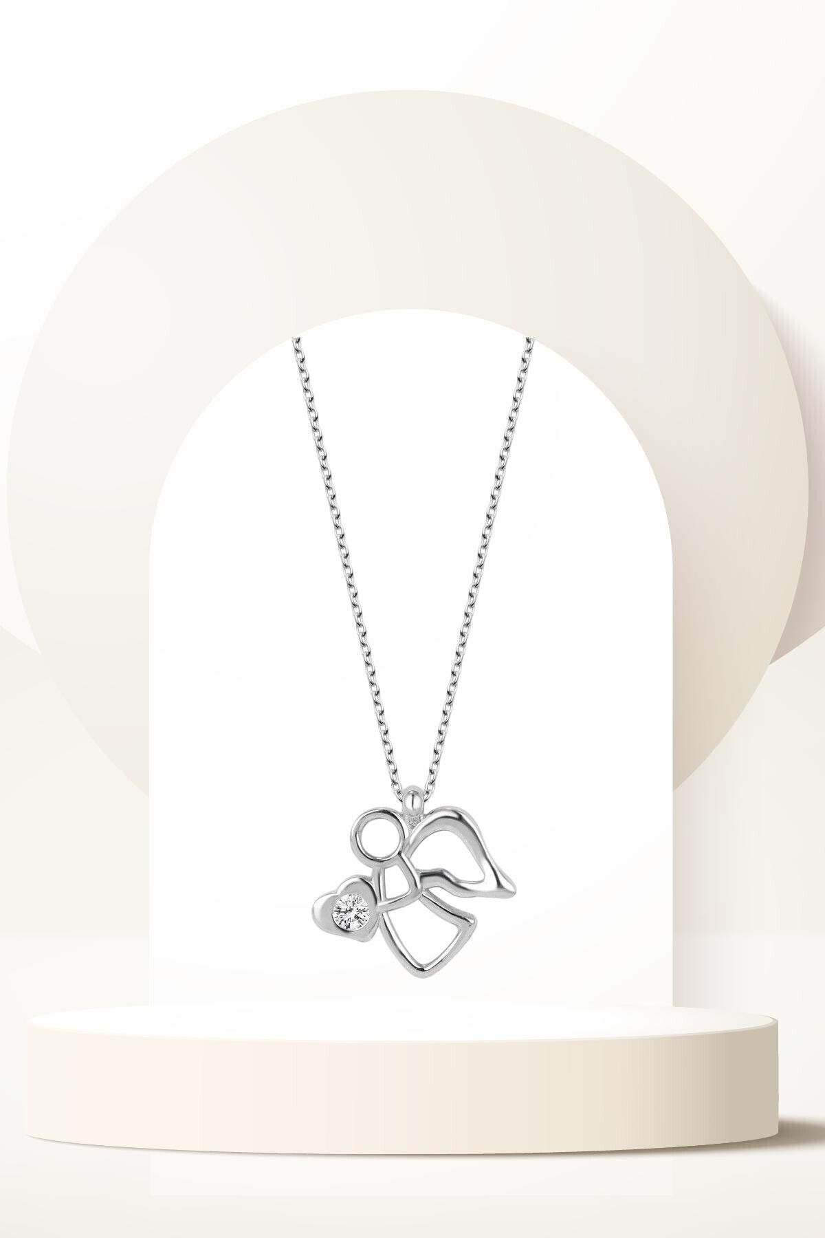 Swarovski Zirconia Solitaire Angel Necklace- Trendyol