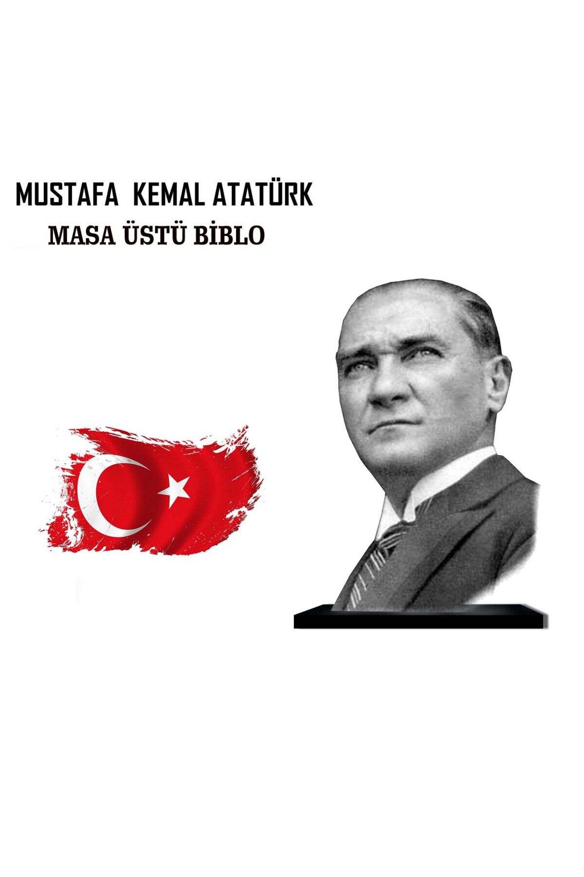 MK Sanart Atatürk masaüstü ahşap biblo