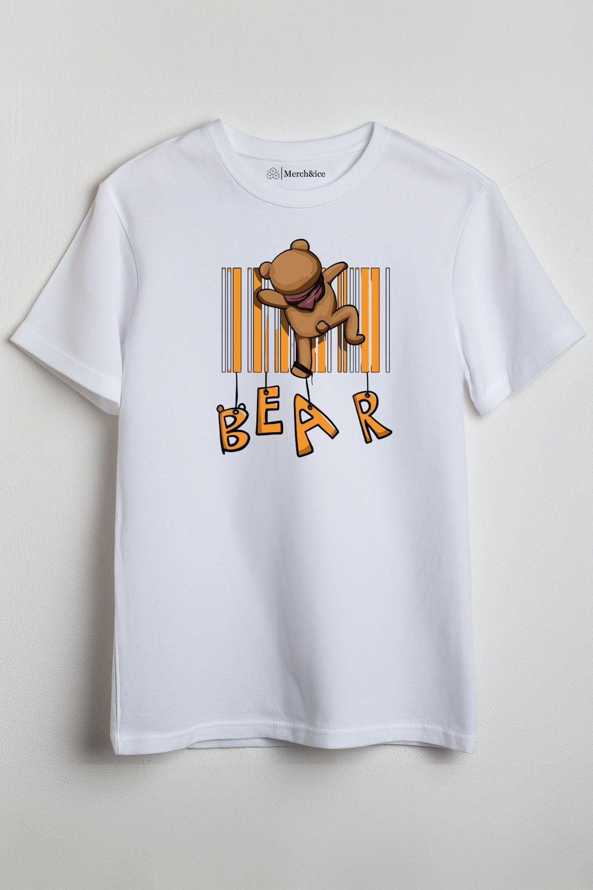 Merch&ice Tırmanan Ayı Bear Baskılı Unisex T-Shirt