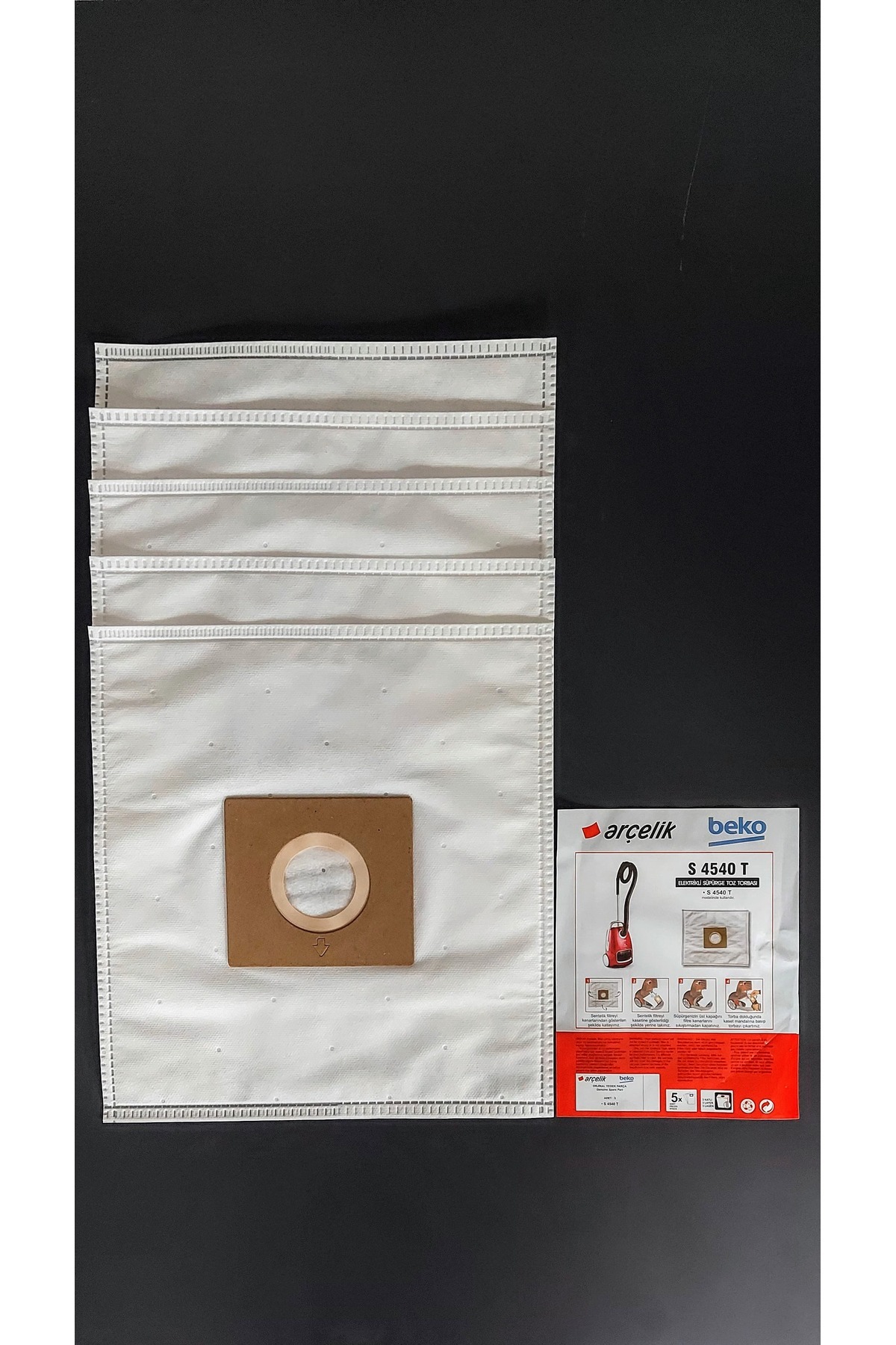 Arçelik Beko Orijinal S/4520/T Elektrikli Süpürge Toz Torbası 5 Adet