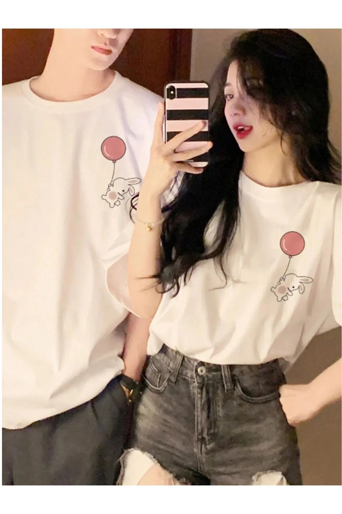 Wish BF 2 Adet Tir Harajuku Style Çift Sevgili Kombinleri Couple Clothing Yeni Sezon