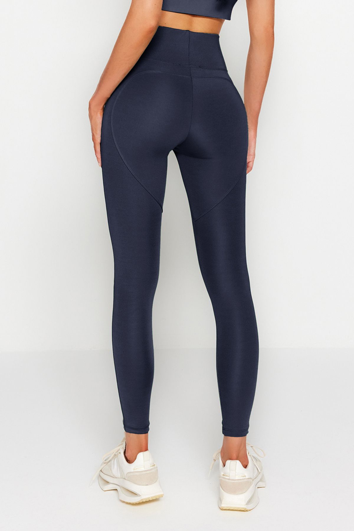 Trendyol Collection-Navy Blue Push-Up Featured Full Length Knitted Sports Leggings TWOAW21TA0030 11