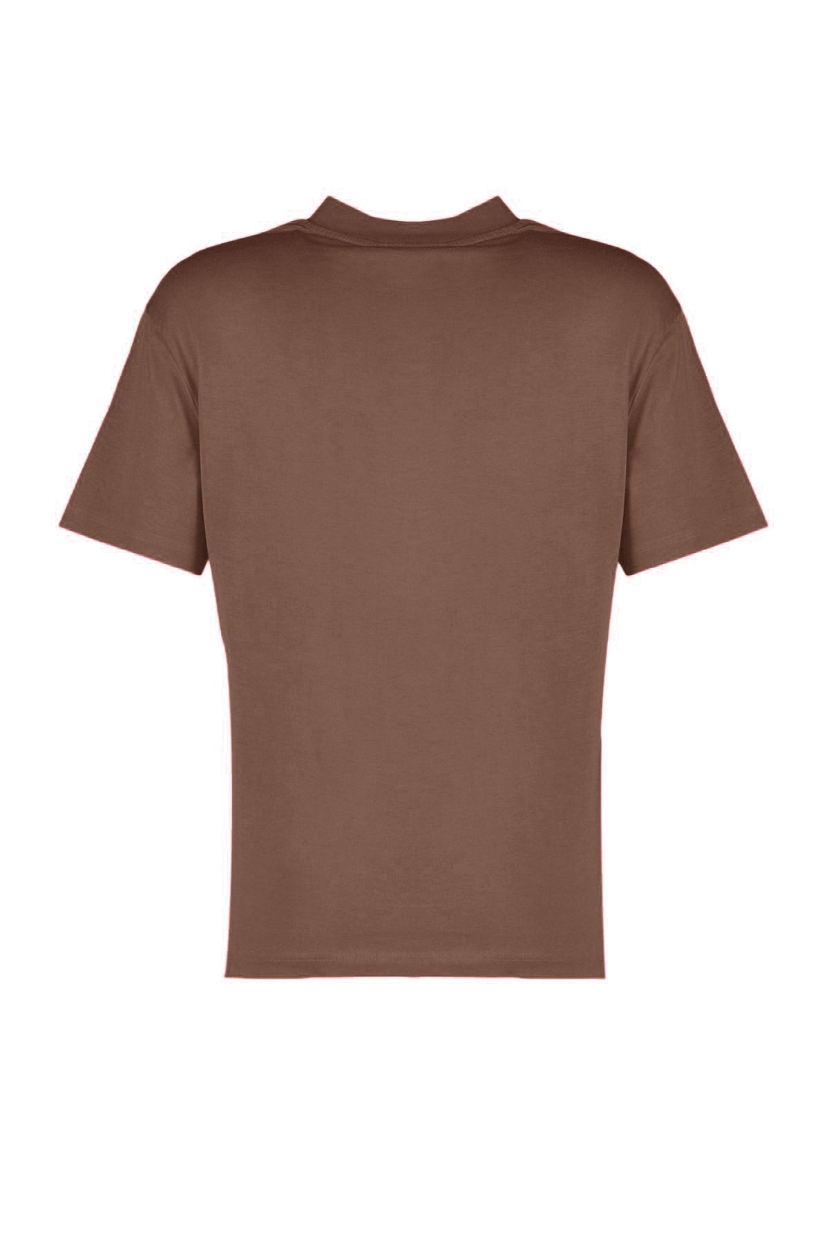 Trendyol Collection-Hellbraunes T-Shirt aus 100 % Baumwolle mit Stehkragen – TWOAW20TS0096 8