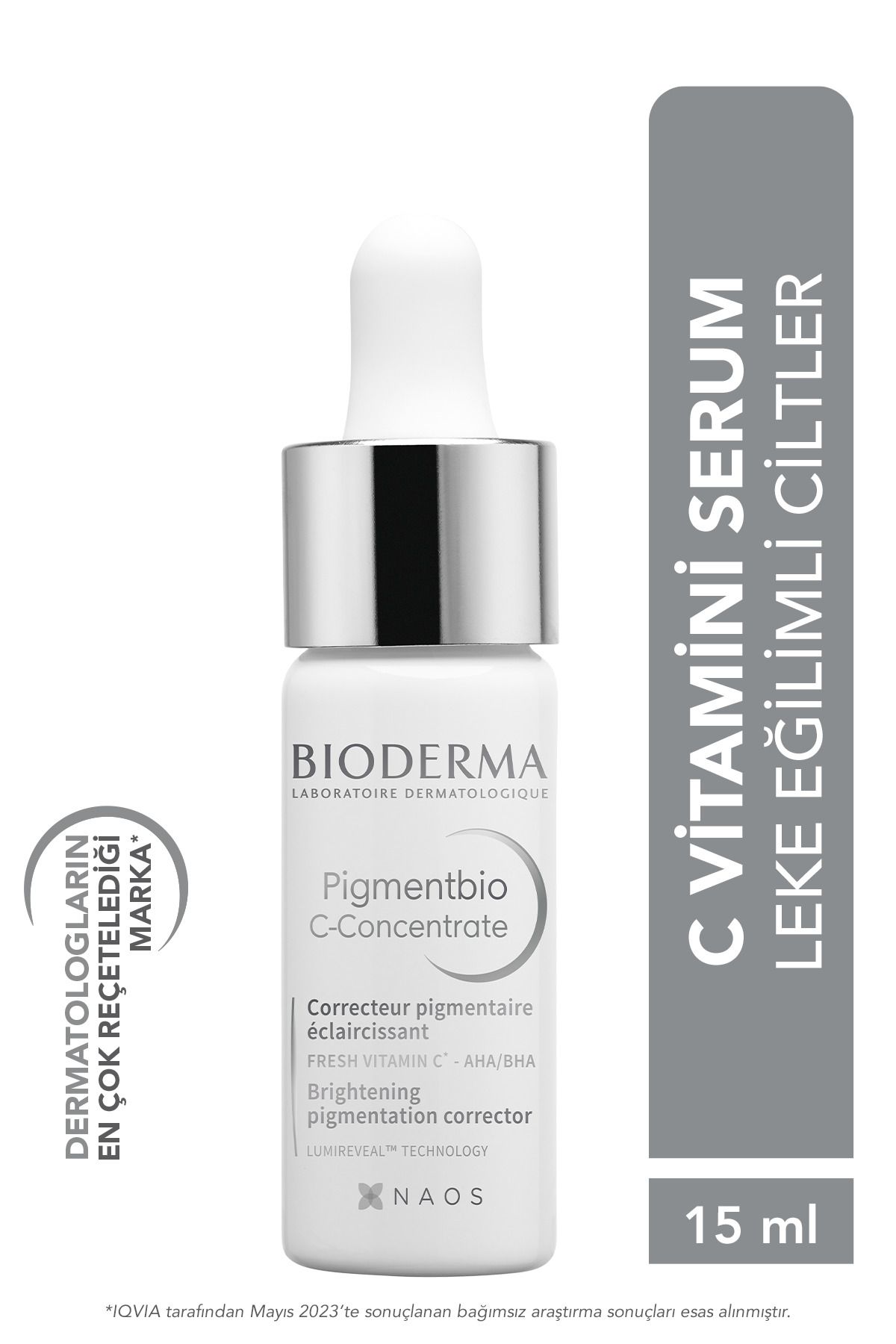 سرم روشن کننده شب ضد لک با ویتامین C 15 میلی لیتر و میسلار واتر Sensibio 500 میلی لیتر Bioderma