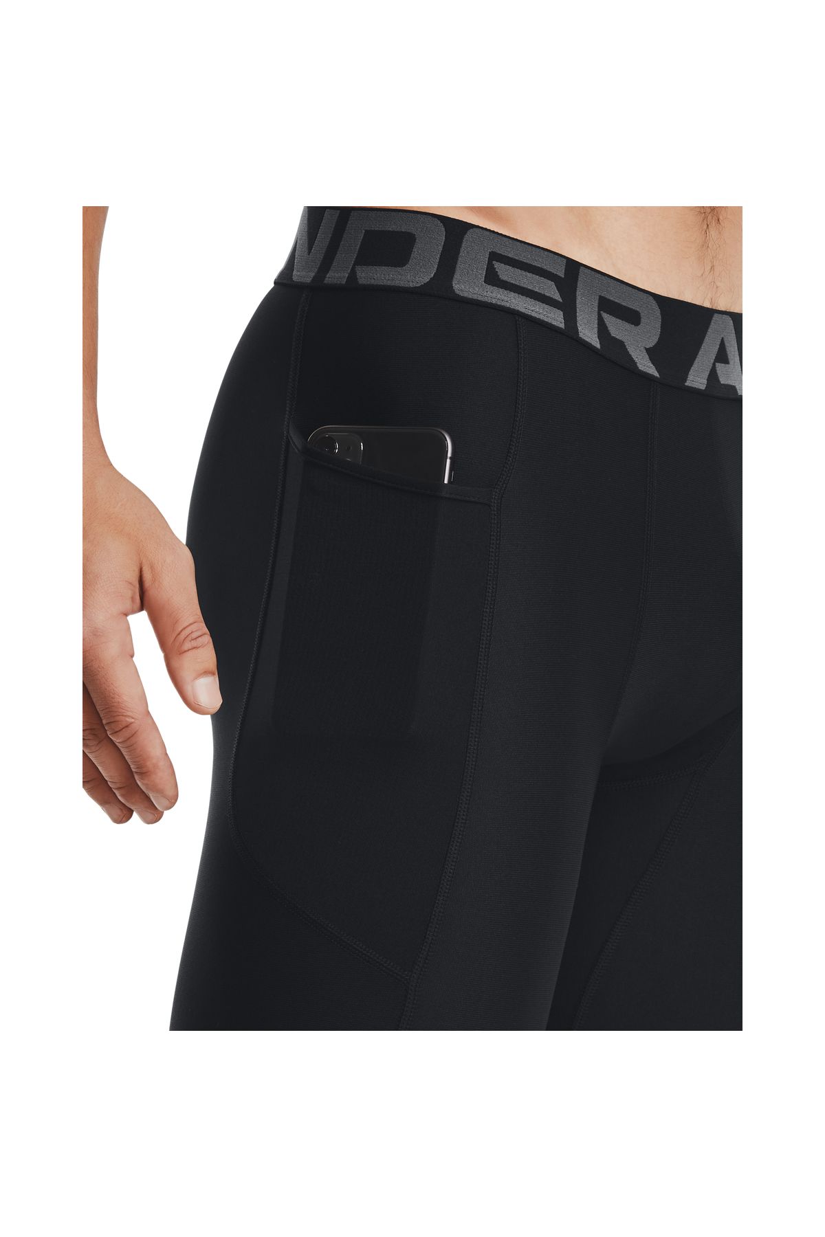 شورت ورزشی مشکی مردانه های بلند جیب Heatgear® 1361602 001 Under Armour