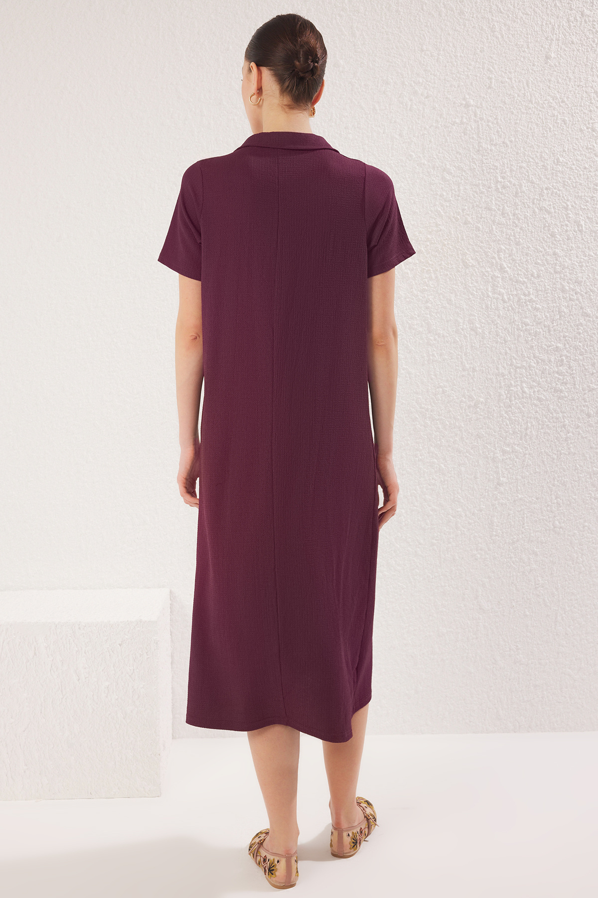 0600~Polo Neck AMARIS Wool Tee Dress main image 0