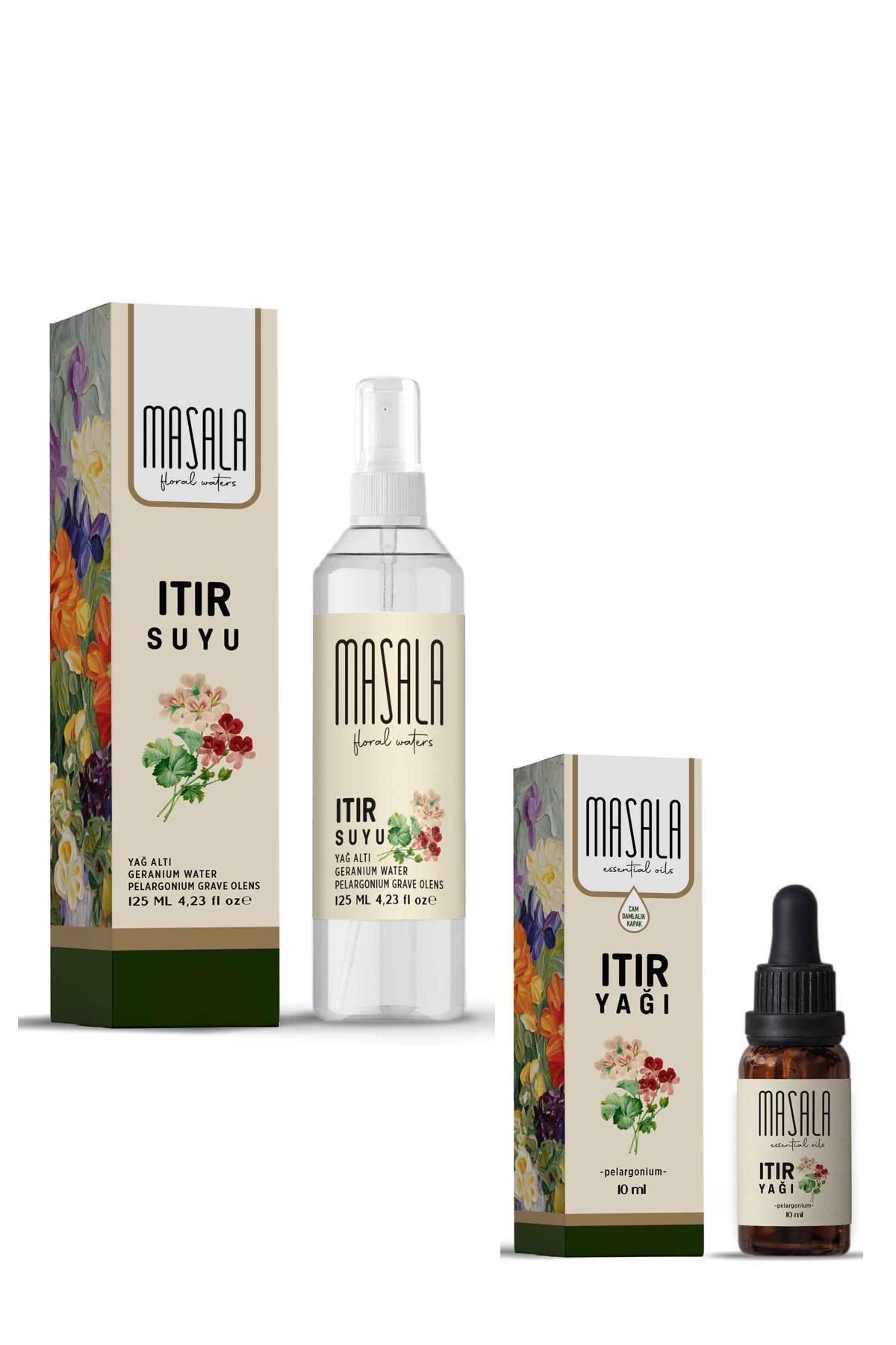 Masala Itır Hidrolat & Uçucu Yağ Seti – 125 ml Itır Suyu & 10 ml Itır Yağı | Saf ve Doğal