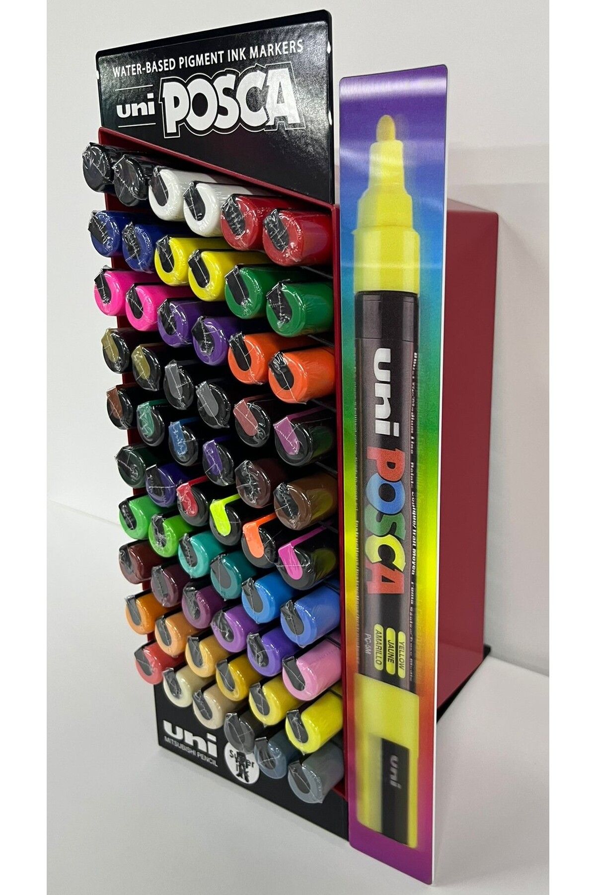 Uni-Posca Giant Set of 60 with Stand Gift (49 Different Colors) Pc-5M (1.8-2.5mm) Poska Pc5M Pc - 5m 6