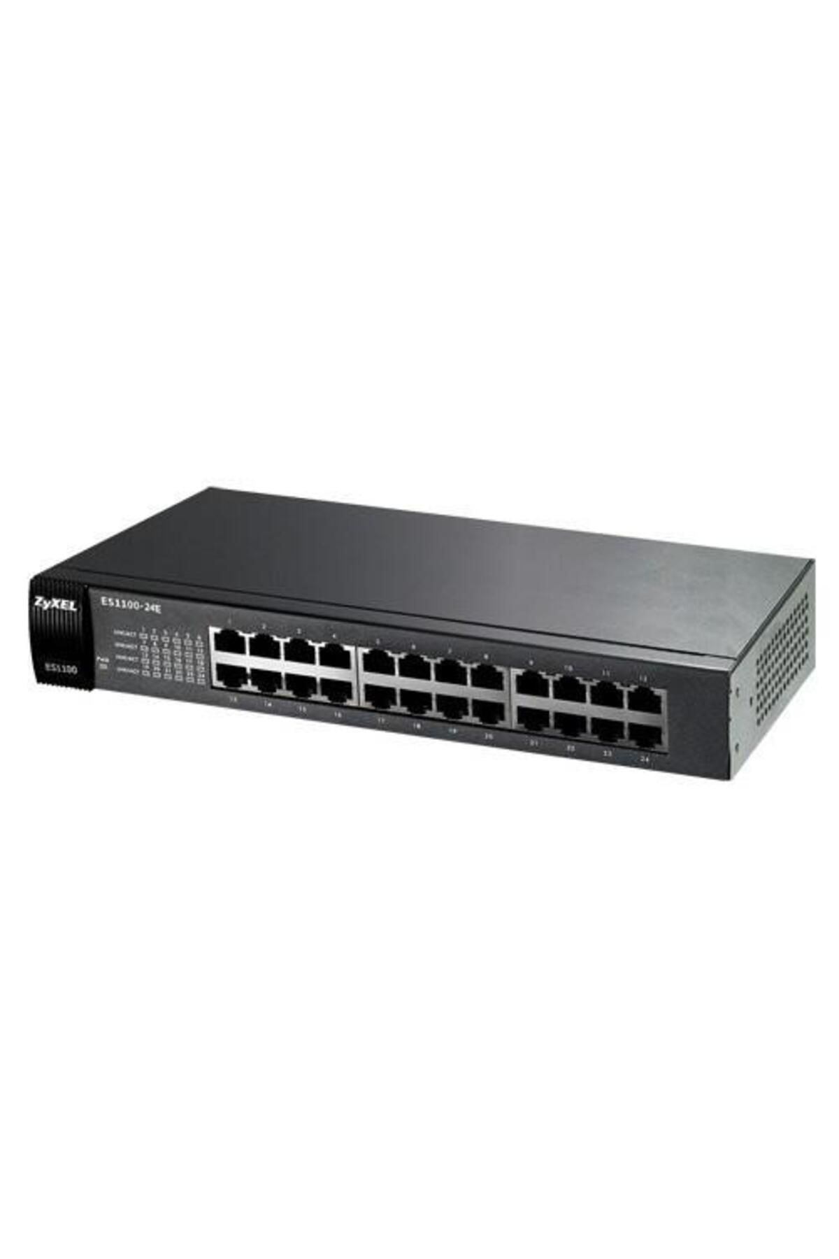 ZyXEL 24port ES1100-24E 10/100 Yönetilemez Switch RackMount