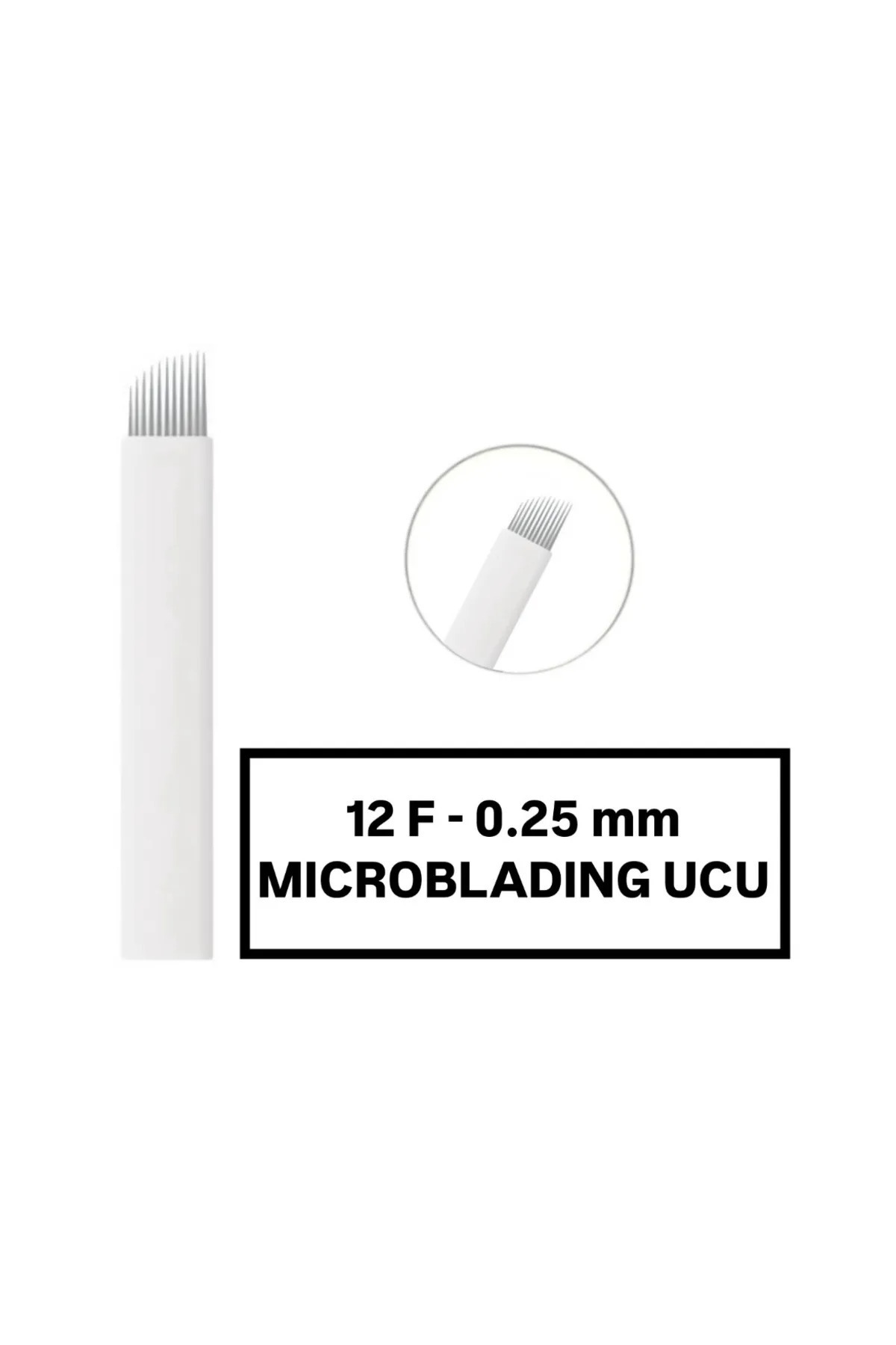 MRS NEF Kozmetik Beyaz 12f - 0.25mm Kalıcı Makyaj Microblading Iğnesi