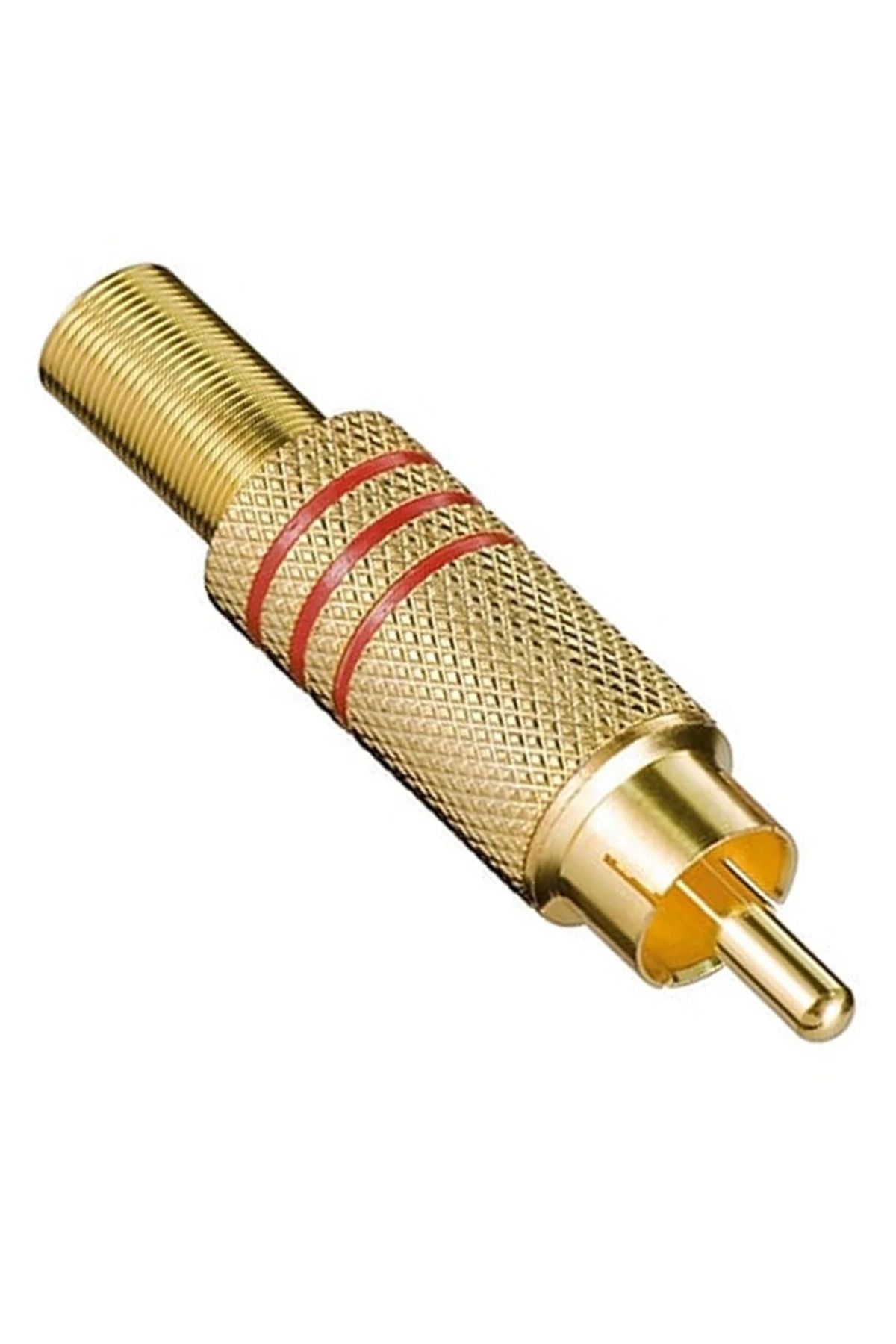 nazeninstoğu Pm-26484 Tos Rca Fiş Metal Gold Erkek Konnektör (Kirmizi Kodlu)